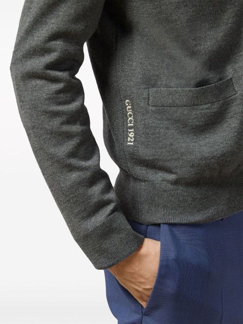 Gucci o1mt1gz0925 Wool Cardigan With Embroidery in Grey Size US XXS / EU 40 - 4 Thumbnail