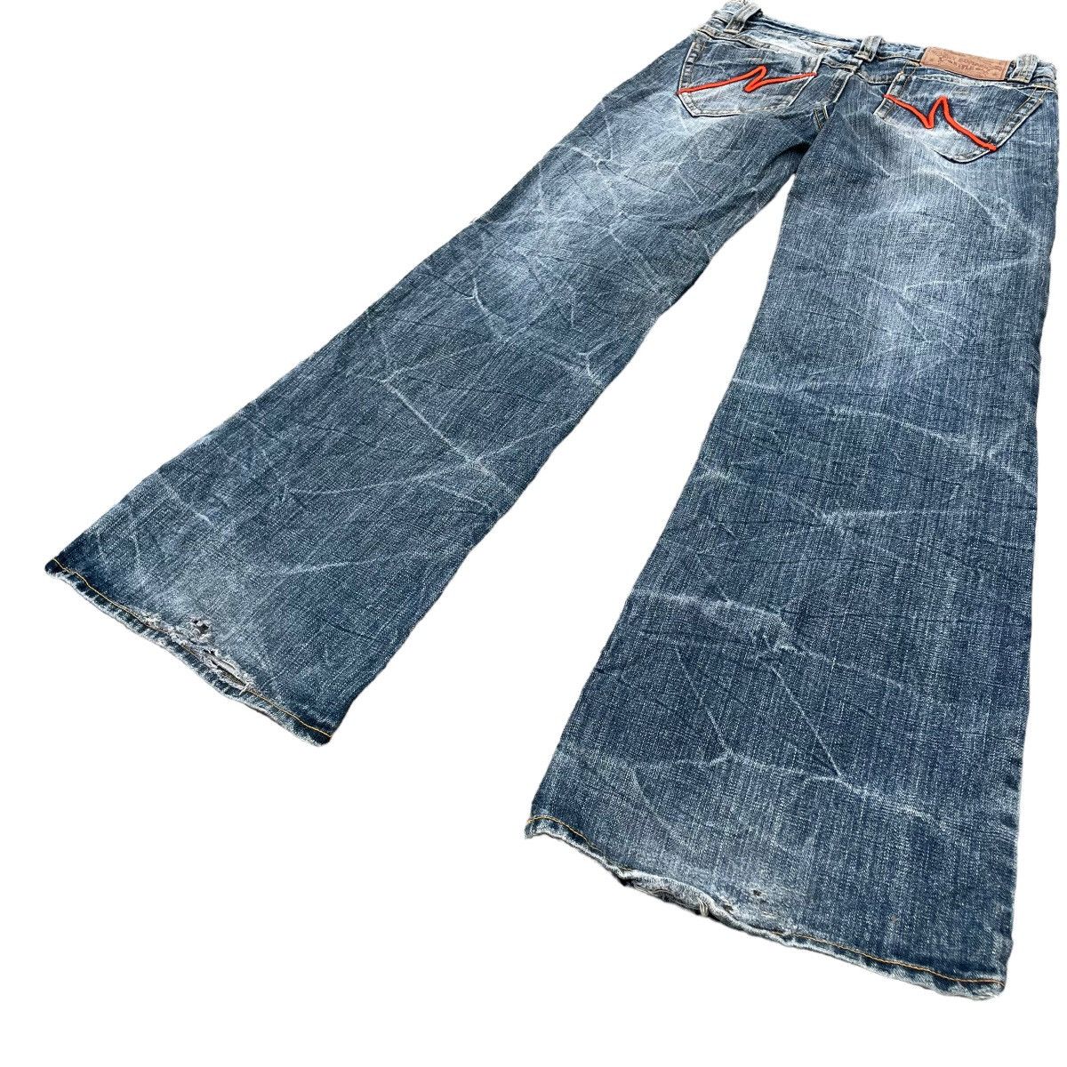 Hysteric Glamour 🇯🇵 SKY BOMBER WASHED FLARE DENIM PANTS Size 28" / US 6 / IT 42 - 9 Thumbnail