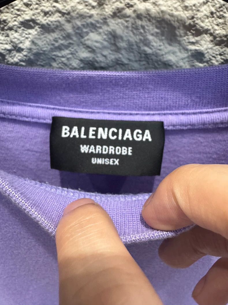 Balenciaga Balenciaga Purple cola embroidered logo short sleeve T-shi Size US S / EU 44-46 / 1 - 2 Thumbnail