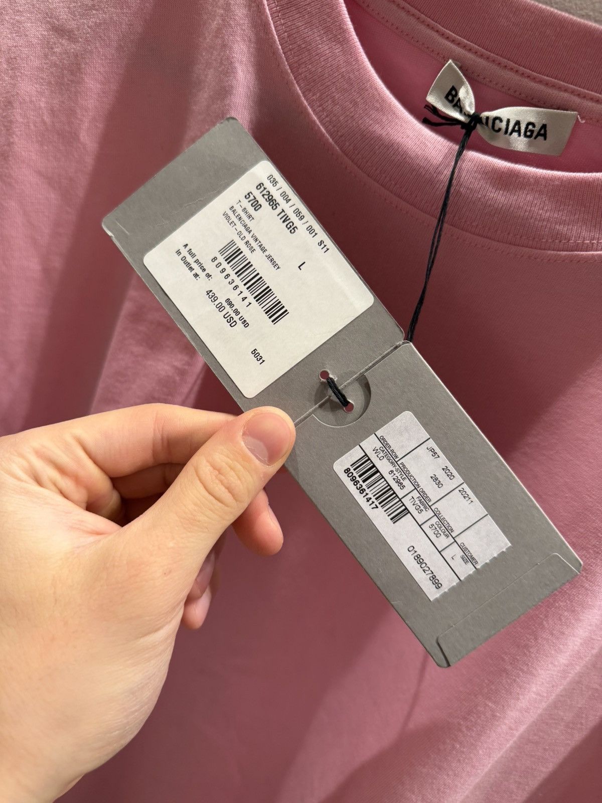 Balenciaga Balenciaga Pink Logo Shirt size Large Size US L / EU 52-54 / 3 - 6 Thumbnail