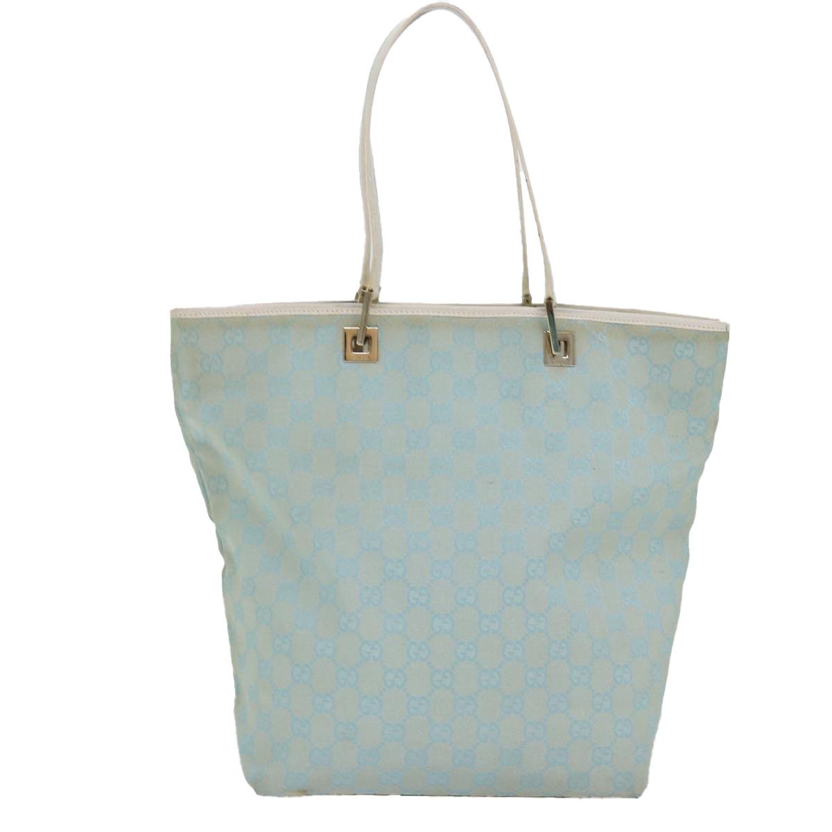 Gg Canvas Blue Canvas Tote Bag (Pre-Owned)