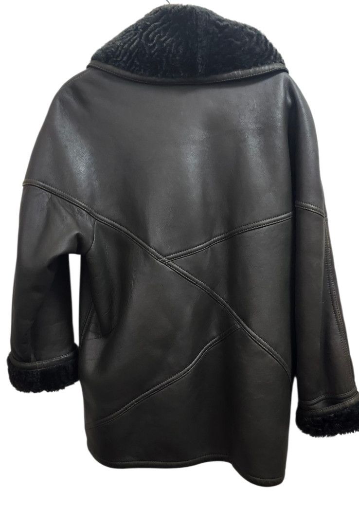 Other Umberto Olivieri Italy Leather Fur Coat Jacket Sparrling Size L / US 10 / IT 46 - 10 Thumbnail