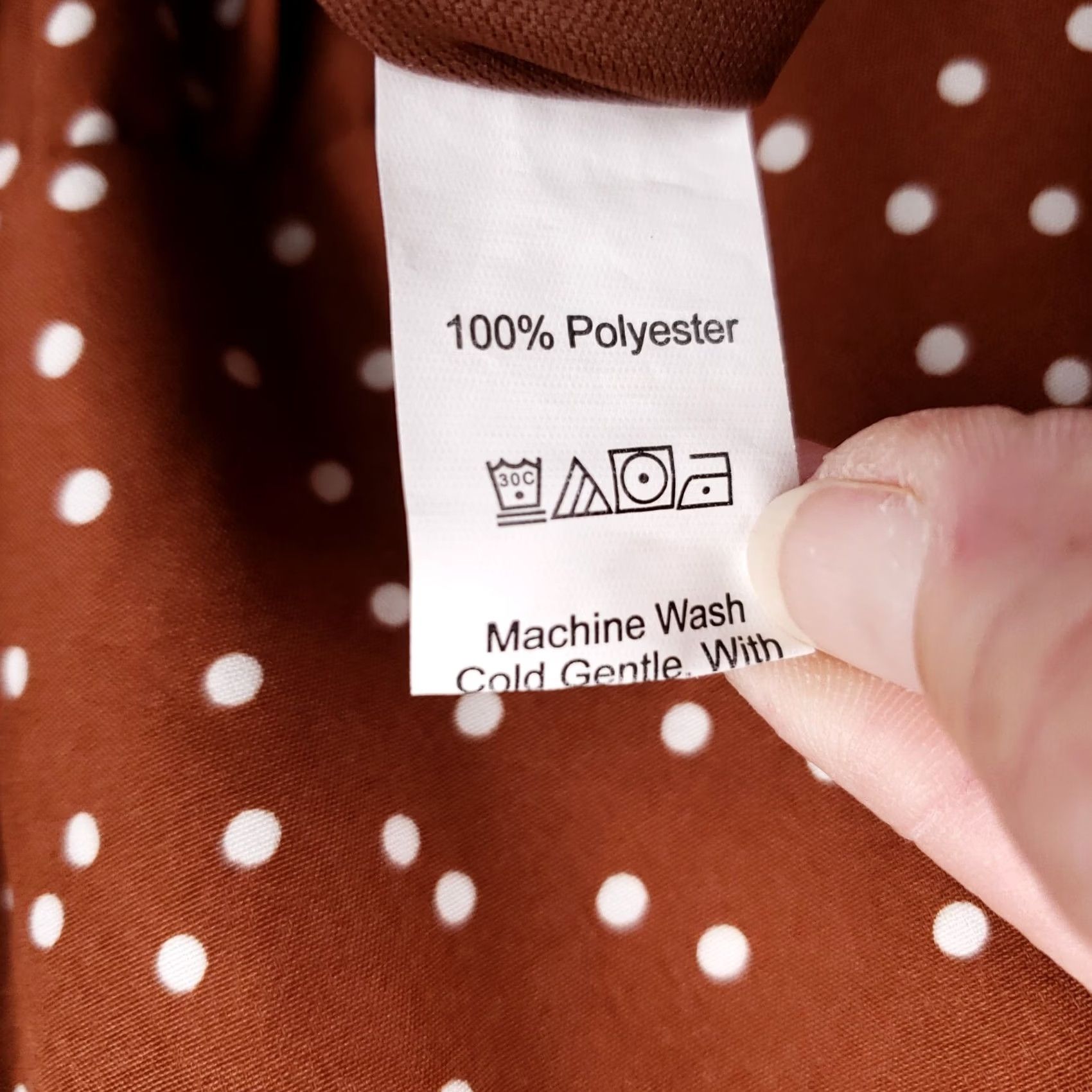 Shein Shein Dress Women Brown A-Line Knee Length Polka Dots Short Sleeves Polyester 12 Size 34" / US 12 / IT 48 - 4 Thumbnail