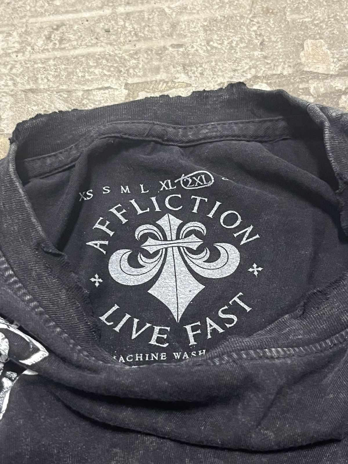 Affliction × Vintage Affliction grunge y2k skater goth emo hype tee shirt Size US XXL / EU 58 / 5 - 7 Thumbnail