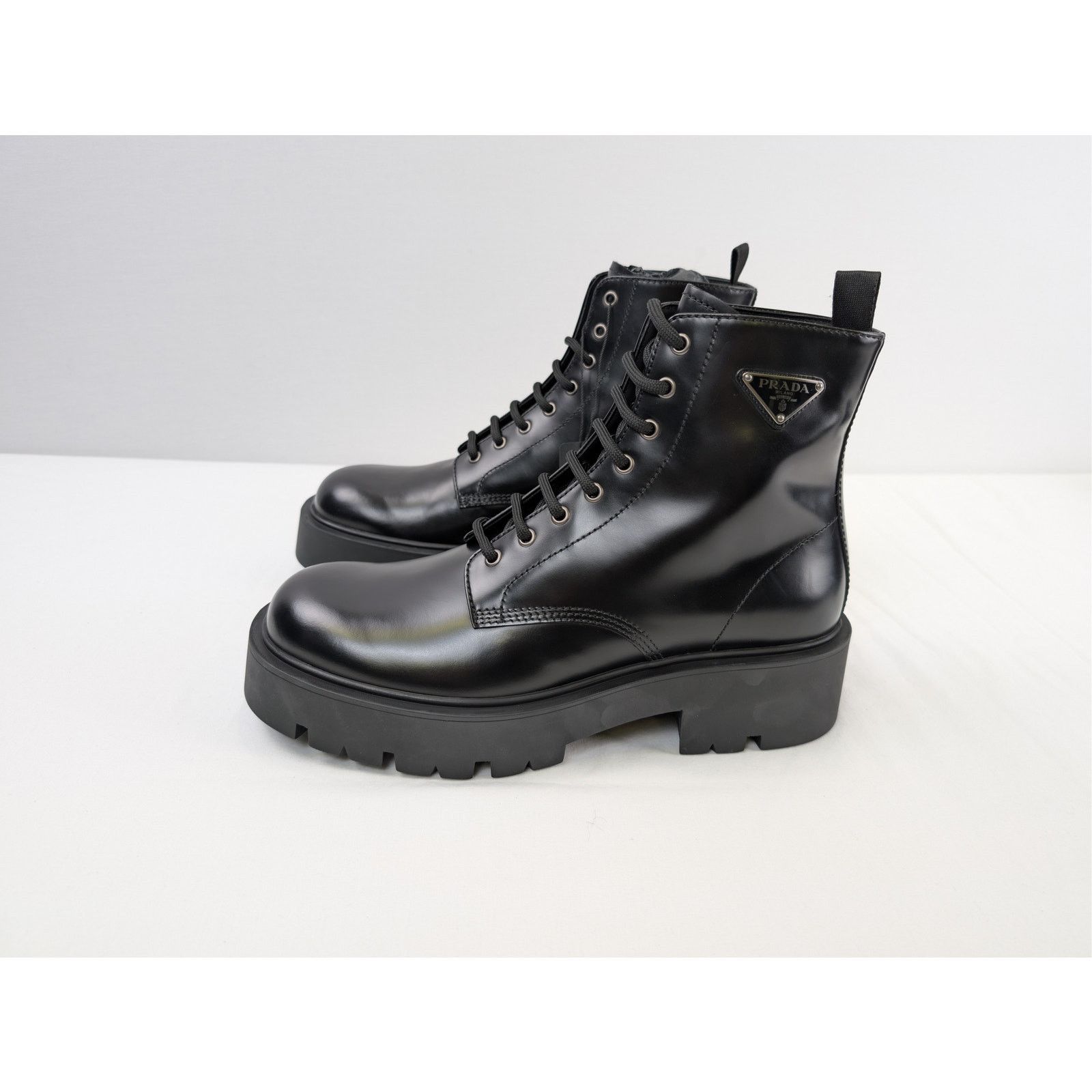 Prada o1rshd1 Monolith brushed leather and Re-Nylon boots in Black Size US 10.5 / EU 43-44 - 11 Thumbnail