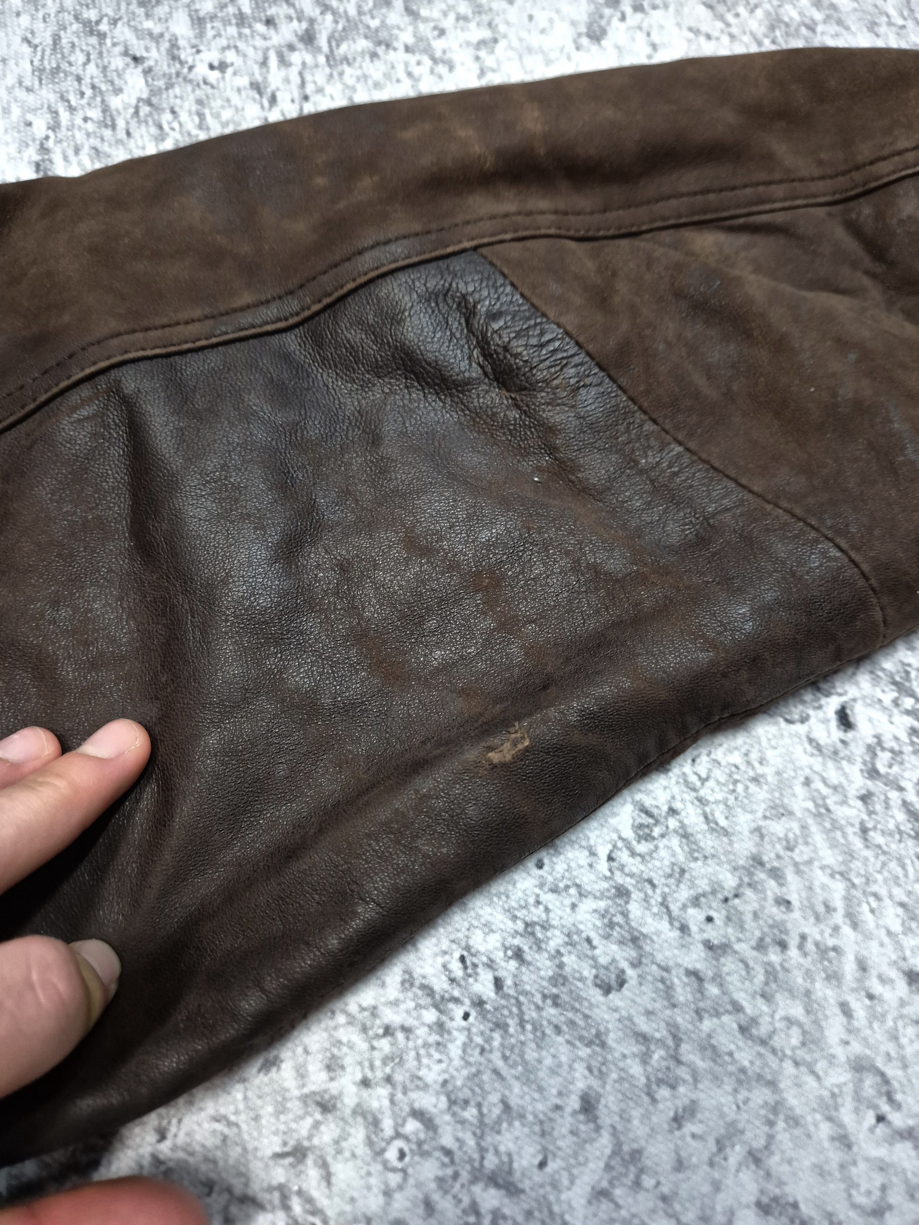 Vintage Vintage Avant Garde Leather Bomber Jacket Size US XXL / EU 58 / 5 - 10 Thumbnail