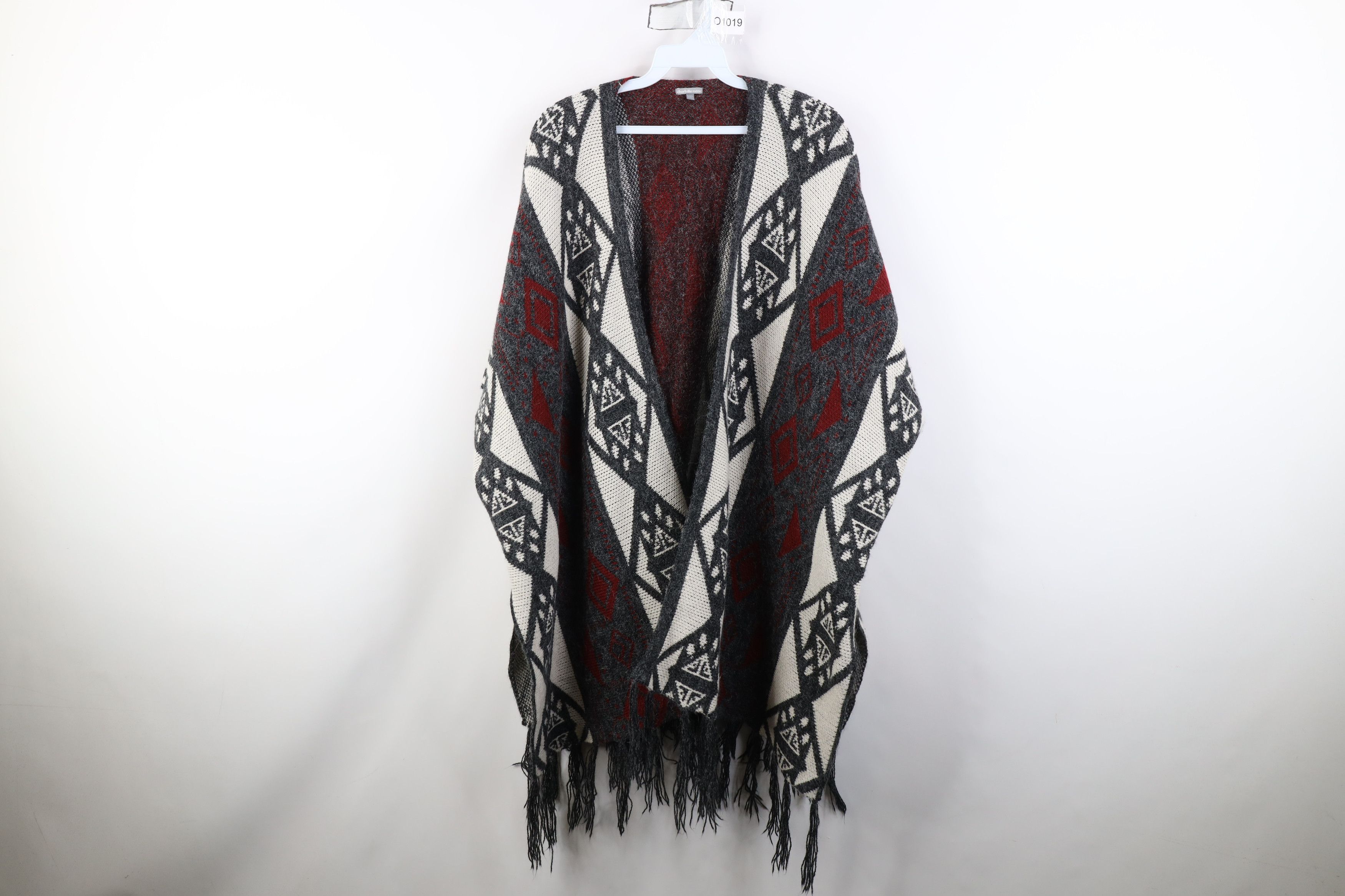 Vintage Vintage Y2K Babydoll Fringed Knit Blanket Cardigan Sweater Size L / US 10 / IT 46 - 1 Thumbnail