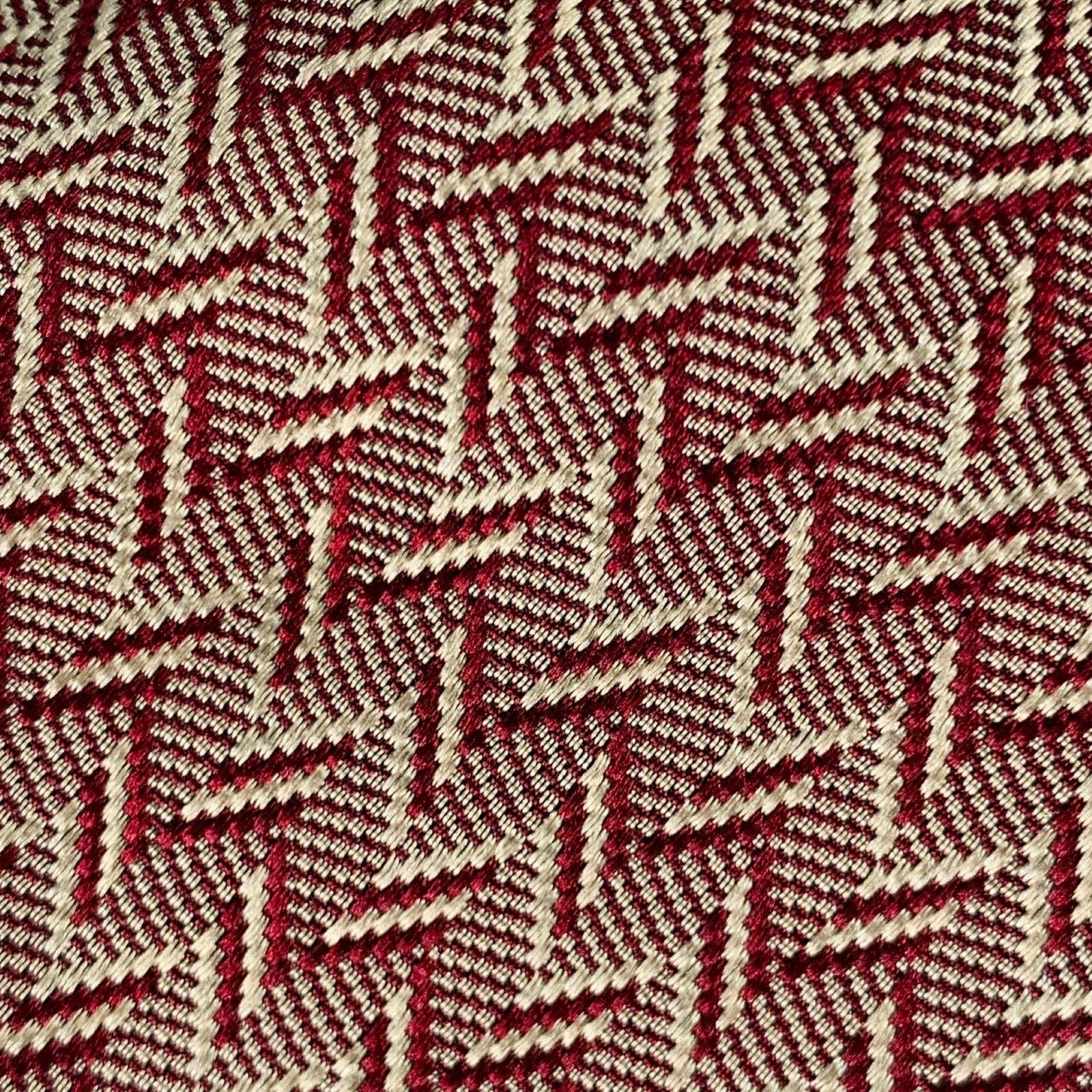 Donna Karan DONNA KARAN Burgundy Beige Zig Zag Silk Tie Size ONE SIZE - 2 Thumbnail