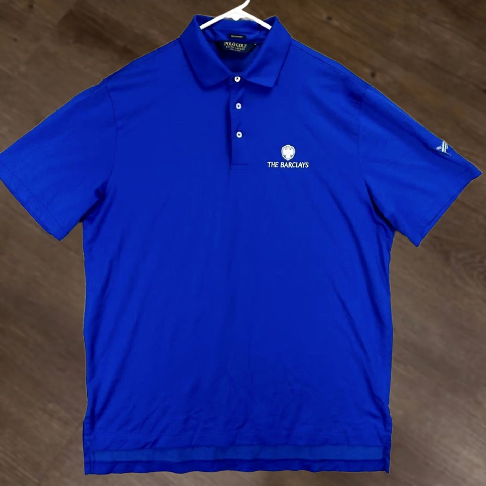 Polo Ralph Lauren VINTAGE Polo Ralph Lauren Polo Shirt Men XL Blue The Barclays Performance Rugby Athletic Size US XL / EU 56 / 4 - 1 Thumbnail