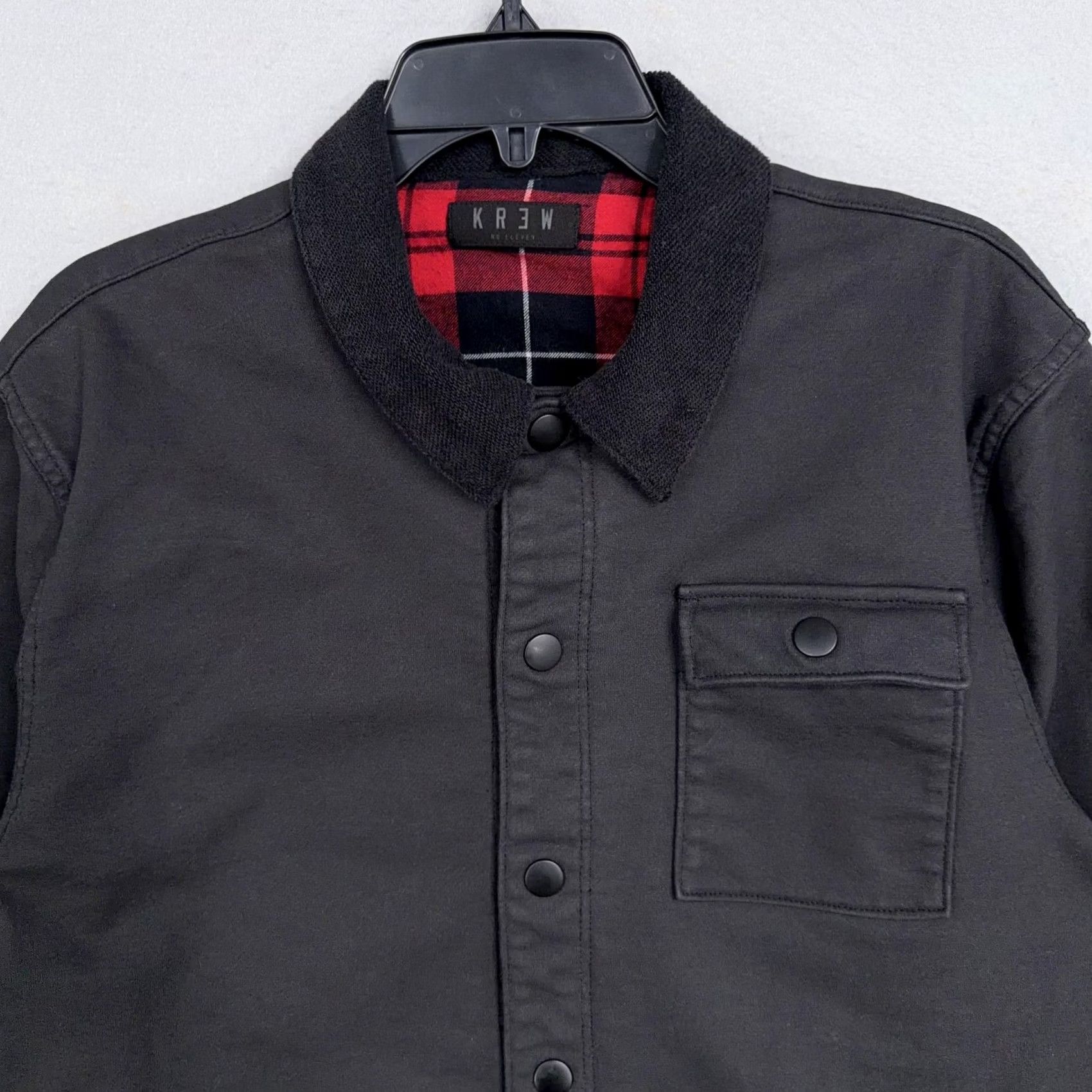 Vintage KR3W Jacket Mens XL Black Canvas Bomber Snap Front Lined Pockets Workwear Varsity No. Eleven Mens XL Size US XL / EU 56 / 4 - 2 Thumbnail
