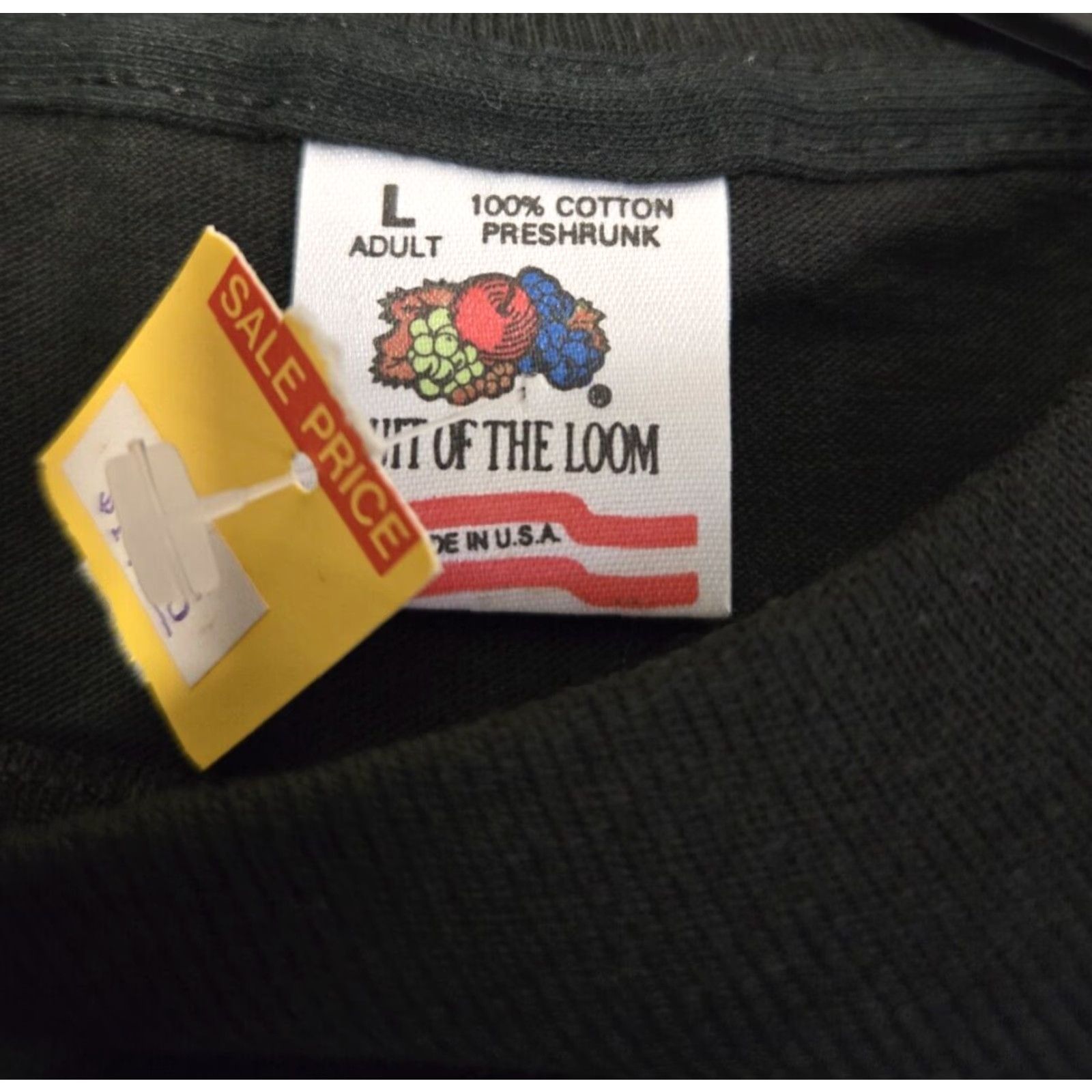 Fruit Of The Loom VINTAGE Fruit of the Loom Shirt Mens L Black Double-Sided Eagle USA Shirt Size US L / EU 52-54 / 3 - 6 Thumbnail