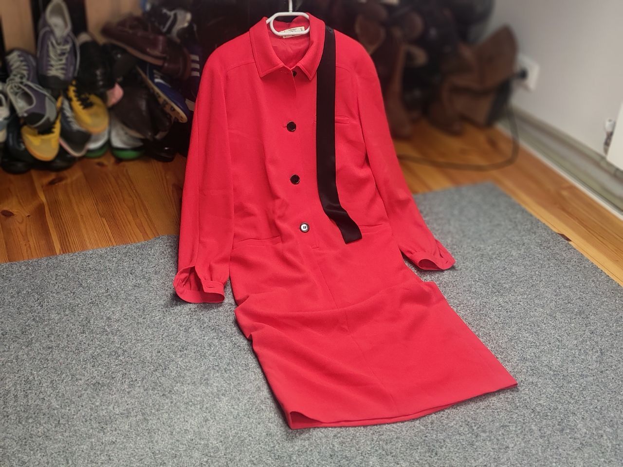 Valentino Vintage 80's Valentino miss V Red shirt dress long sleeves Size M / US 6-8 / IT 42-44 - 17 Thumbnail