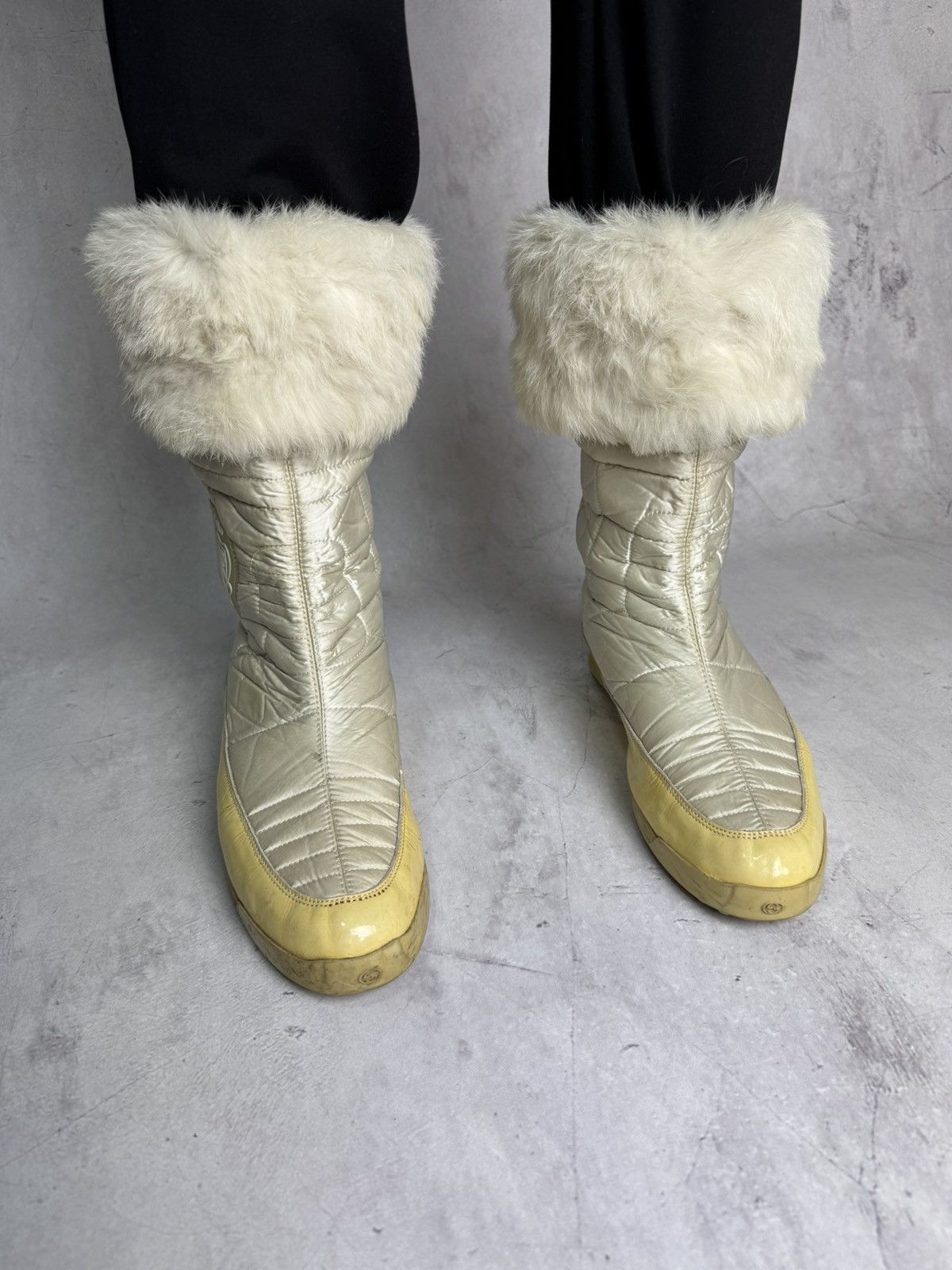 Gucci Gucci Fur Trim Quilted Winter Boots Wide Relaxed Fit Size US 10.5 / IT 40.5 - 12 Thumbnail