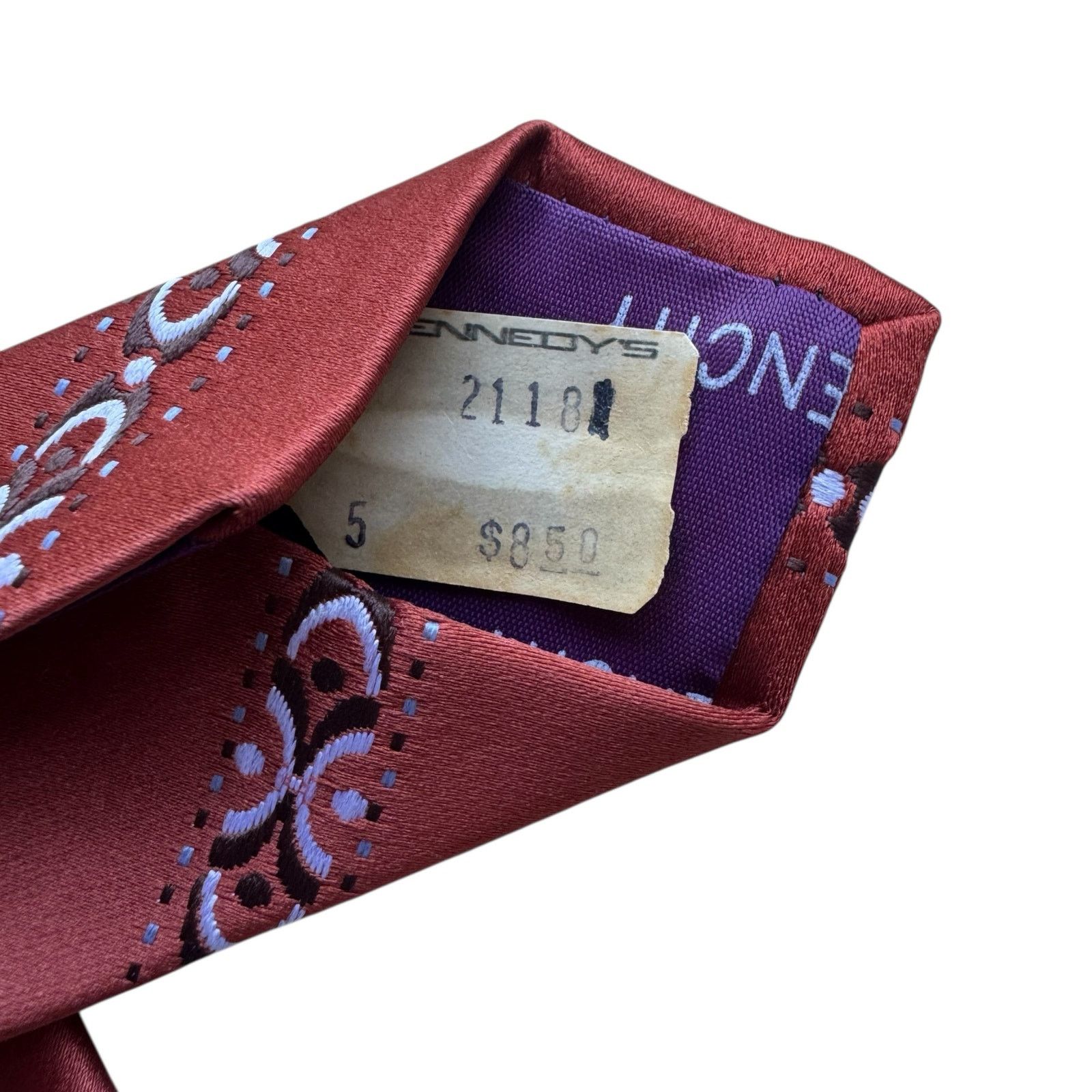 Givenchy Vintage *NEW* GIVENCHY Orange & Brown Midcentury Tie Poly Size ONE SIZE - 5 Thumbnail