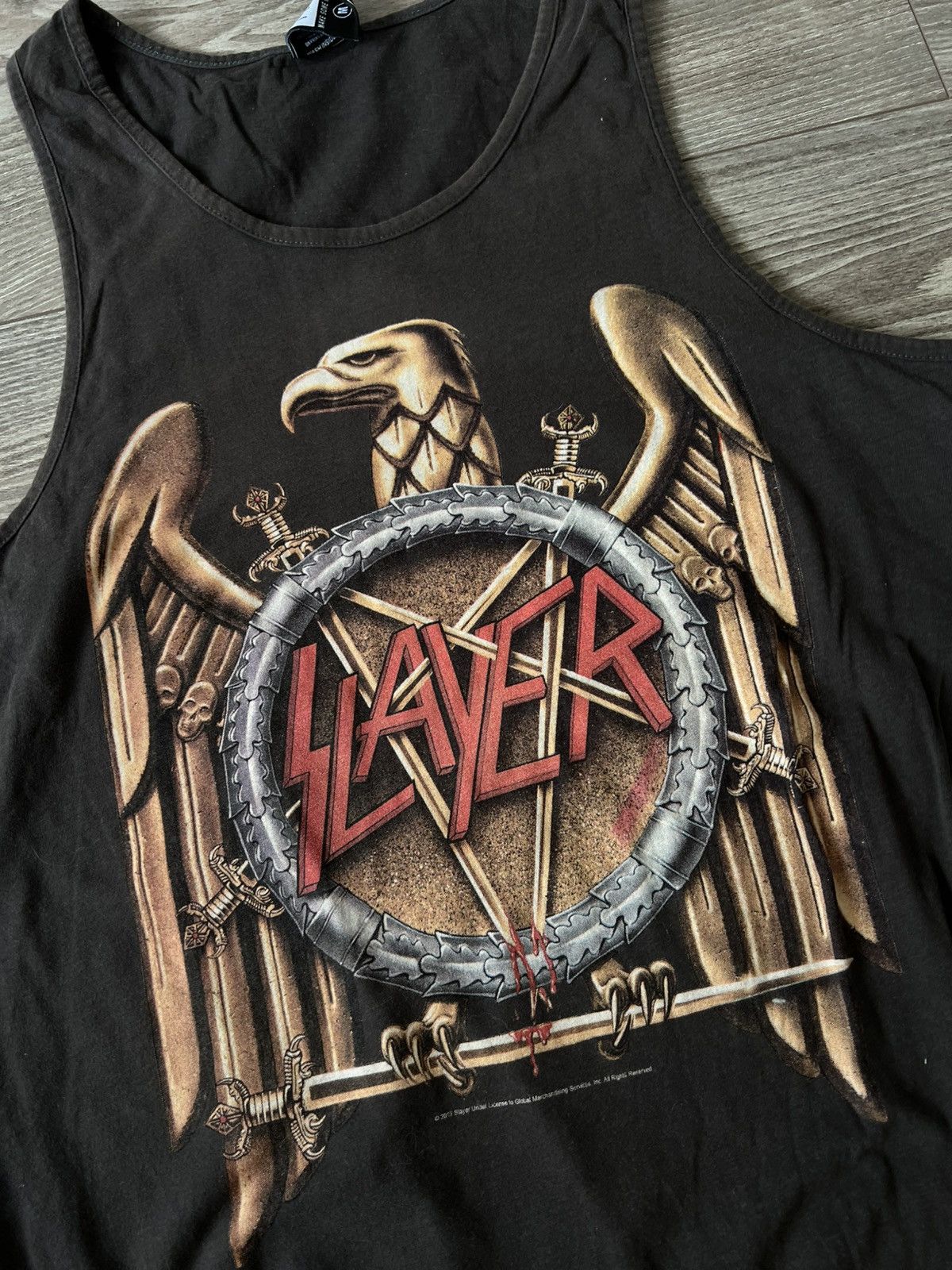 Slayer SLAYER Rock Bands Washed Distressed Tee Size US M / EU 48-50 / 2 - 10 Thumbnail