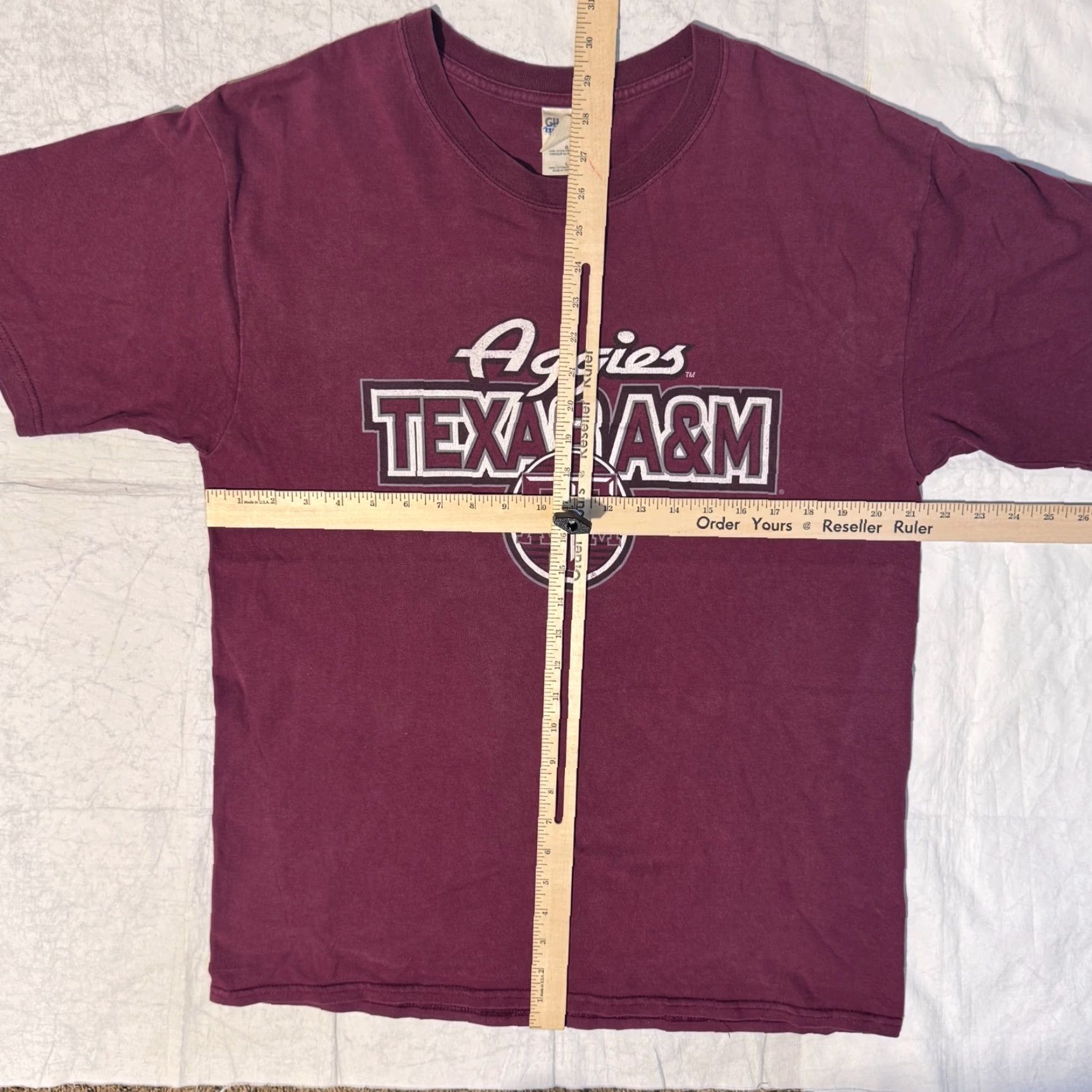 Gildan Texas A&M Aggies Y2K Logo Maroon College Graphic Tshirt L Size US L / EU 52-54 / 3 - 4 Thumbnail