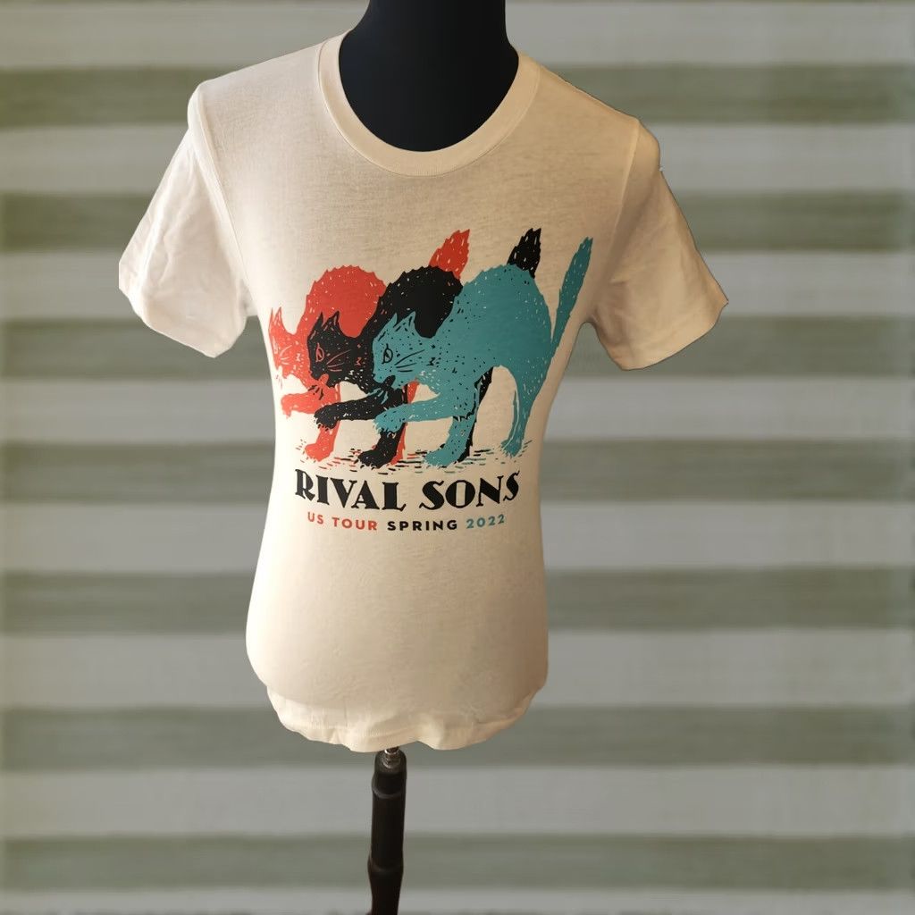 Vintage NWOT Rival Sons Spring 2022 US Concert Tour White T-Shirt Canvas Men S Small Shirt Size US S / EU 44-46 / 1 - 1 Thumbnail