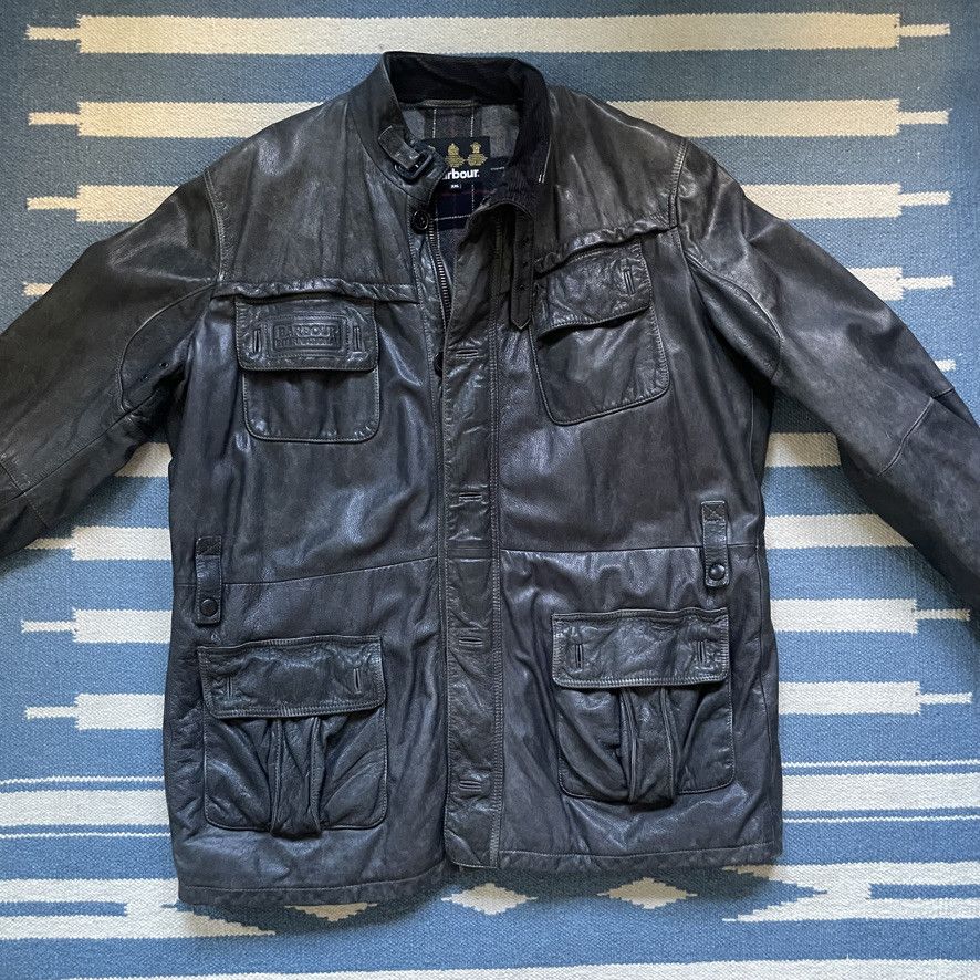 Barbour BARBOUR INTERNATIONAL Lined Leather Jacket Size US XXL / EU 58 / 5 - 4 Thumbnail