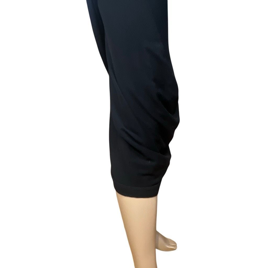 McQ Alexander McQueen Alexander McQueen McQ Black Ribbed Wool Bland Draped Midi Dress Size M (049) Size M / US 6-8 / IT 42-44 - 6 Thumbnail