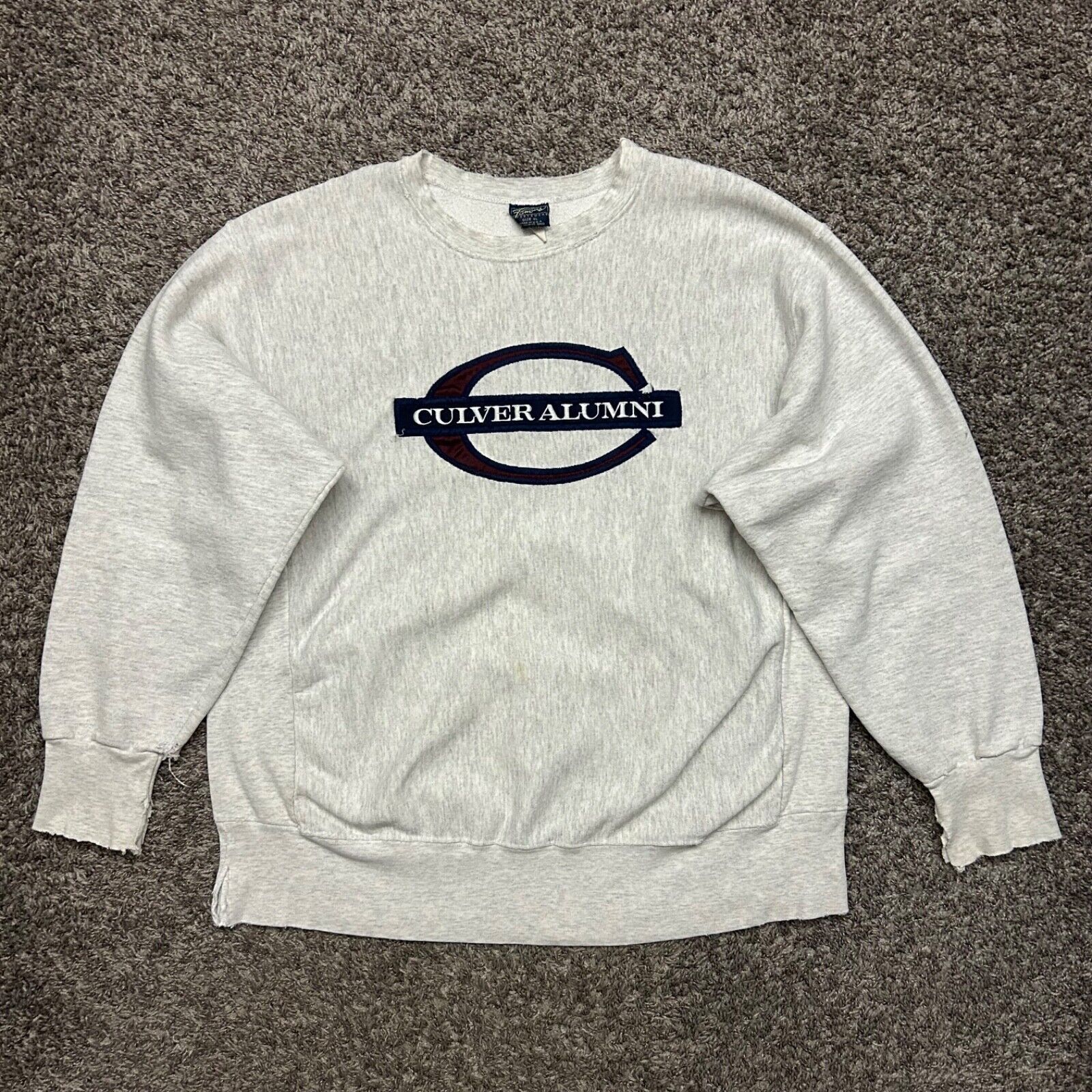 Vintage Vintage Thrashed Sweatshirt Crewneck Pullover 90s y2k Gray Size US XL / EU 56 / 4 - 15 Thumbnail