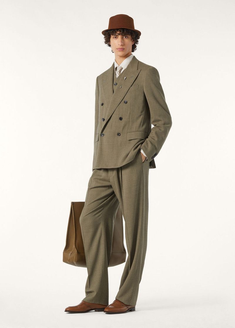 Loro Piana o1srvl11e0426 FAP2825 Milano Blazer in Khaki Size US L / EU 52-54 / 3 - 2 Thumbnail