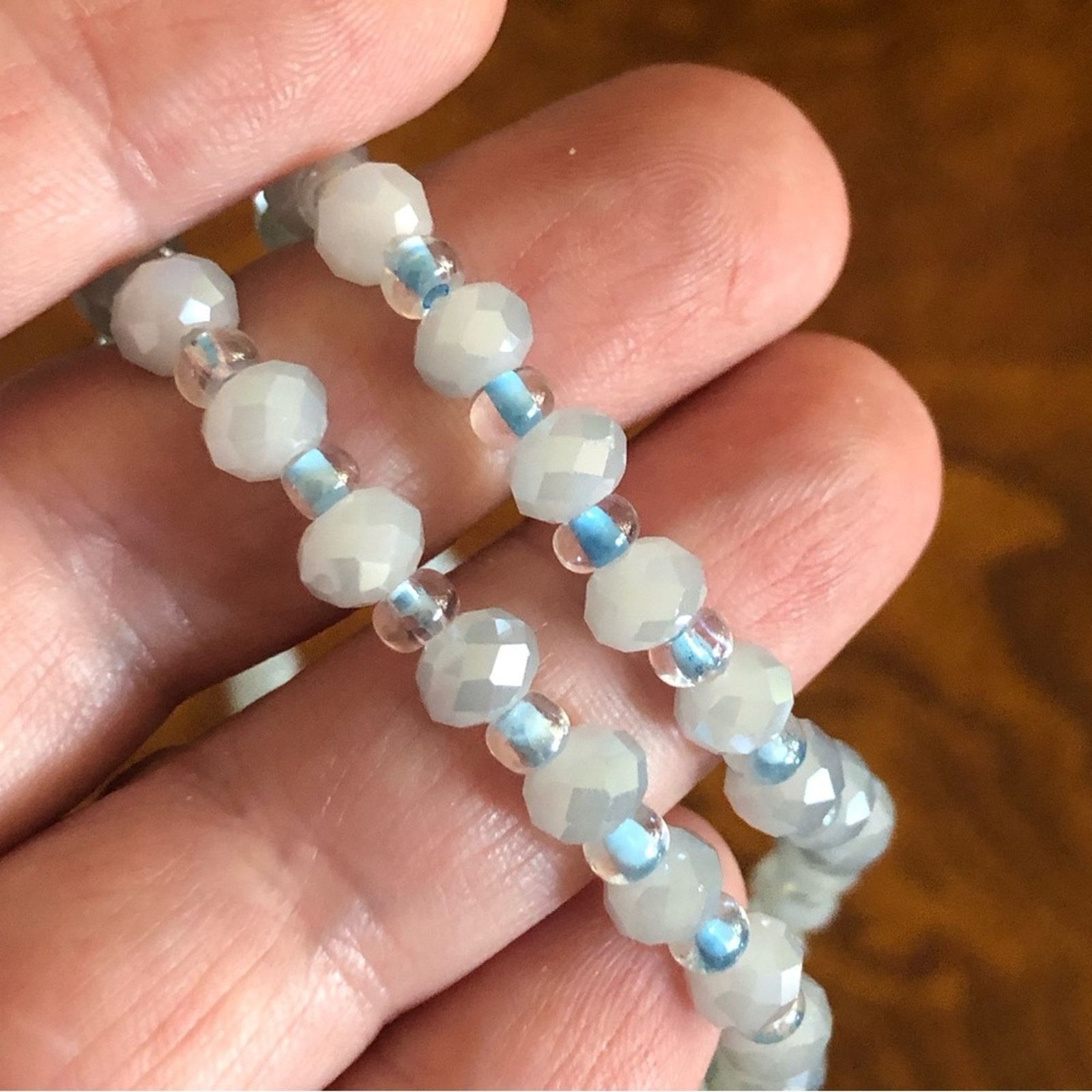 Jewelry Faceted opal glass crystal bead treasure chest necklac Size ONE SIZE - 13 Thumbnail