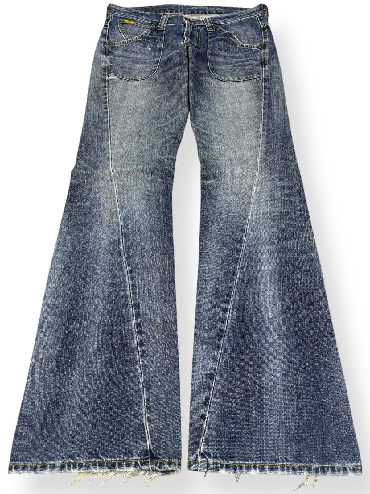 Lee Vintage Lee Riders Twisted Leg Flare Distressed Jeans Size US 32 / EU 48 - 1 Thumbnail