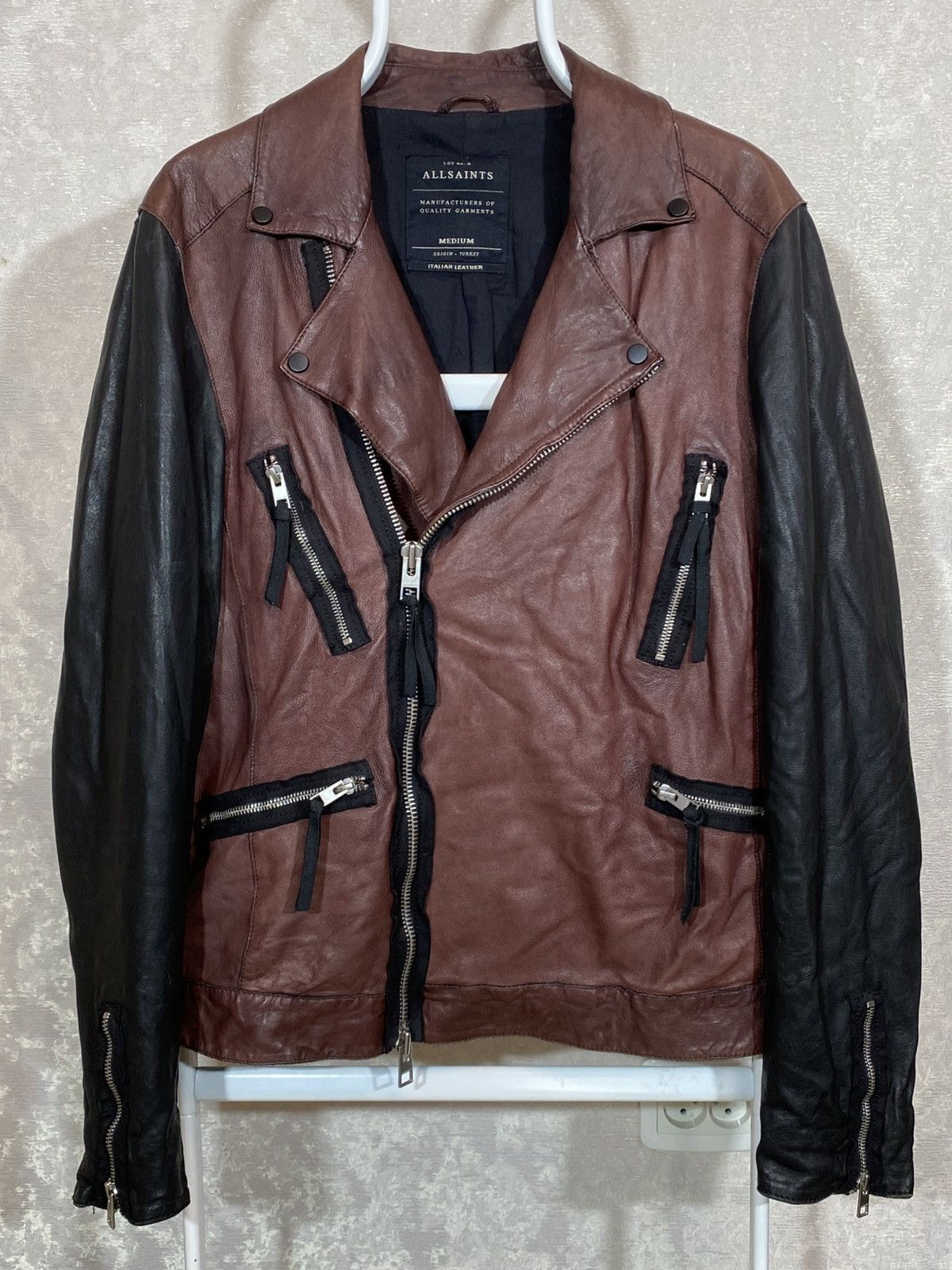 Allsaints × Diesel Allsaints Men Leather Jacket Size US M / EU 48-50 / 2 - 1 Thumbnail