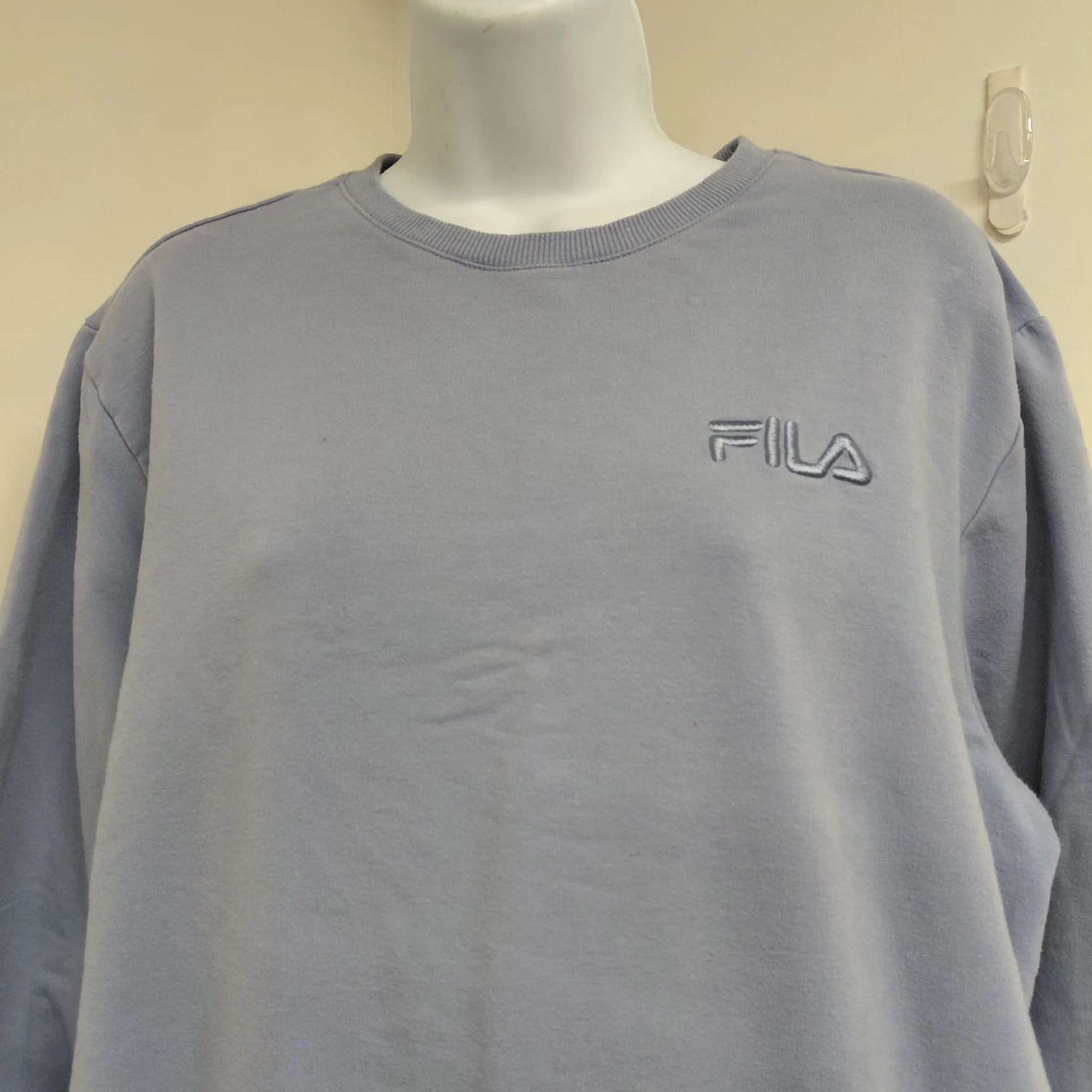 Fila FILA Sweatshirt Womens XL Light Blue French Terry Logo Crewneck Long Sleeve Size XL / US 12-14 / IT 48-50 - 4 Thumbnail