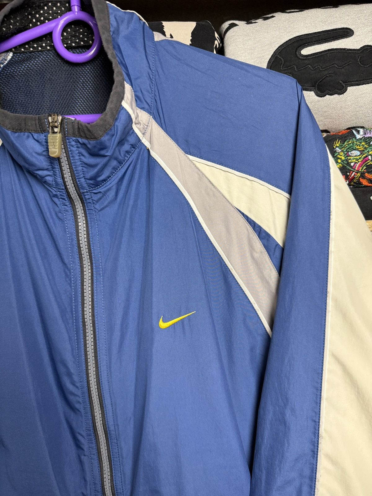 Nike NIKE Vintage Full Zip Light Nylon Jacket Navy Size US XL / EU 56 / 4 - 4 Thumbnail