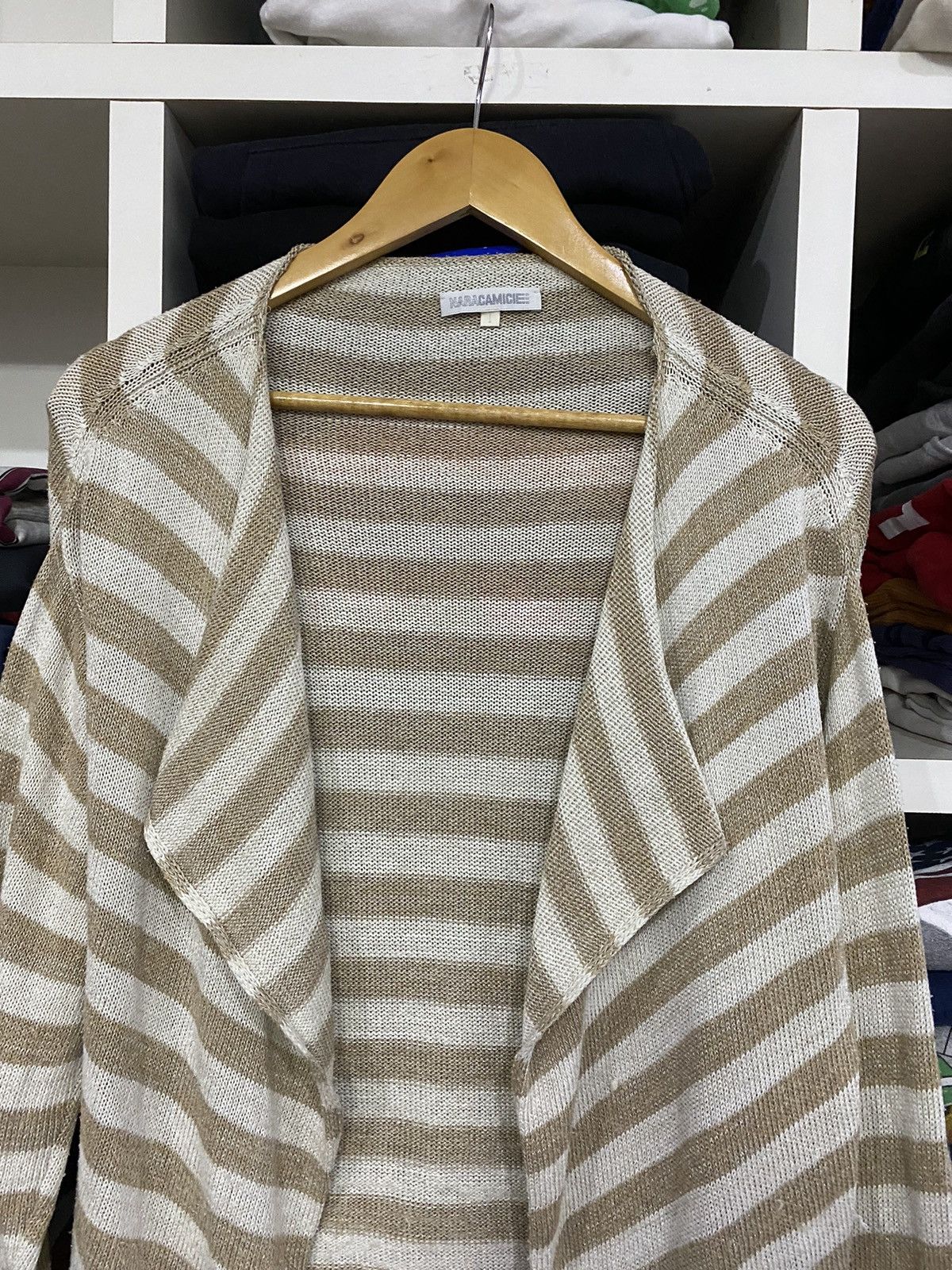 Japanese Brand × Vintage Naracamice Stripe Cardigan Size L / US 10 / IT 46 - 3 Thumbnail