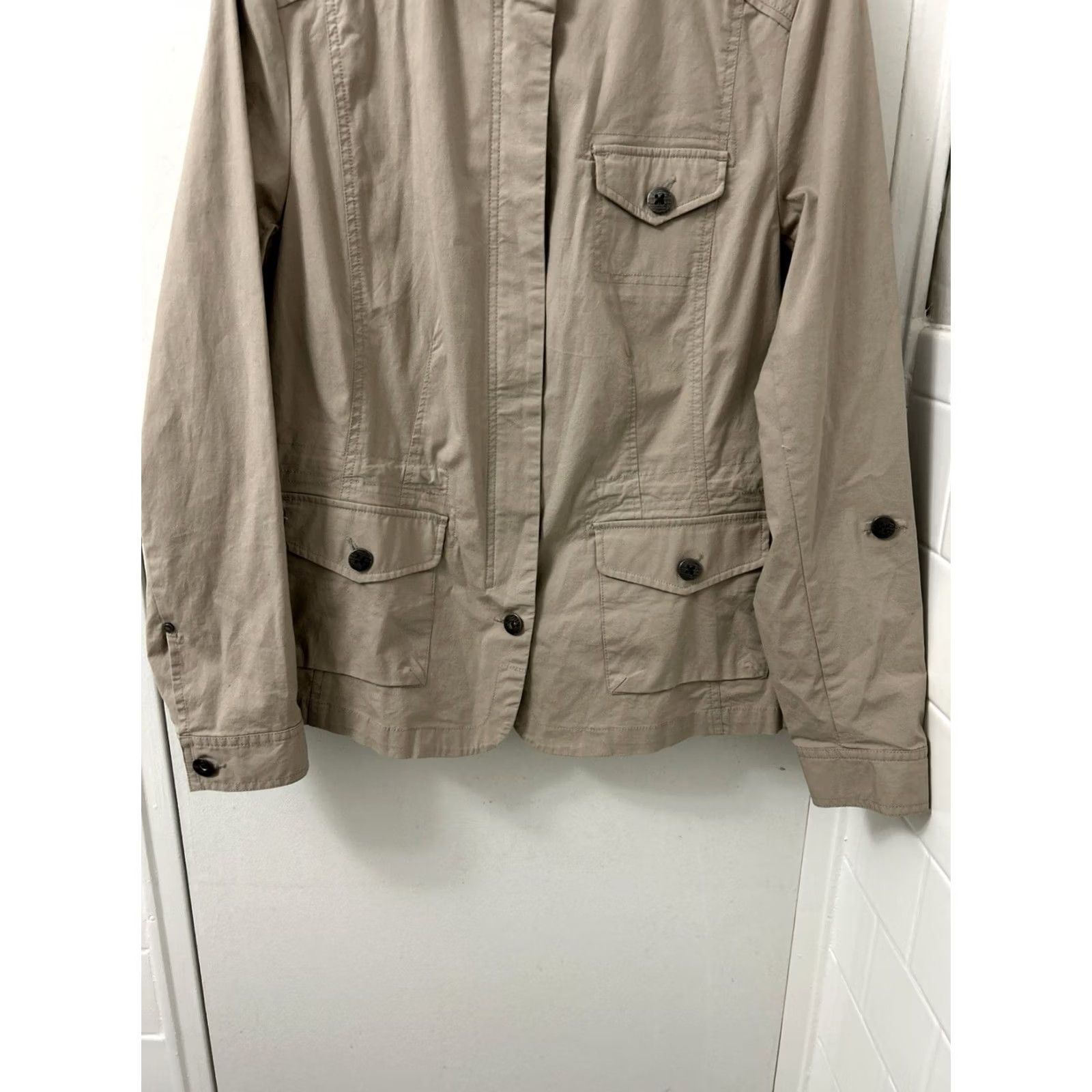 Orvis Orvis Jacket Womens Sz 10 Beige Full Zip Utility Barn Coat Pockets Long Sleeve Size L / US 10 / IT 46 - 3 Thumbnail