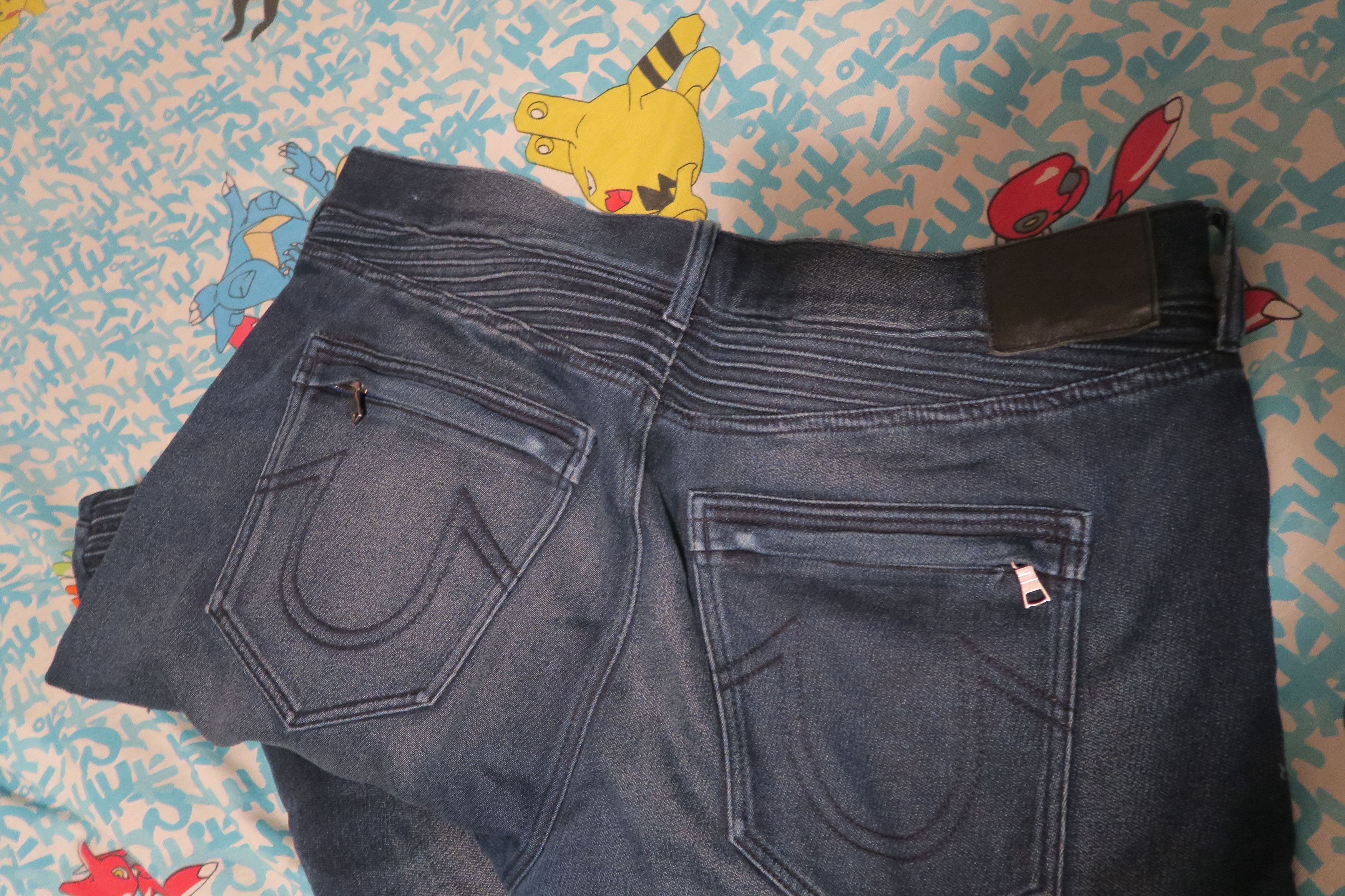 True Religion True Religion Rocco Relaxed Skinny Moto Jeans Shadow Blue Size US 38 / EU 54 - 8 Thumbnail