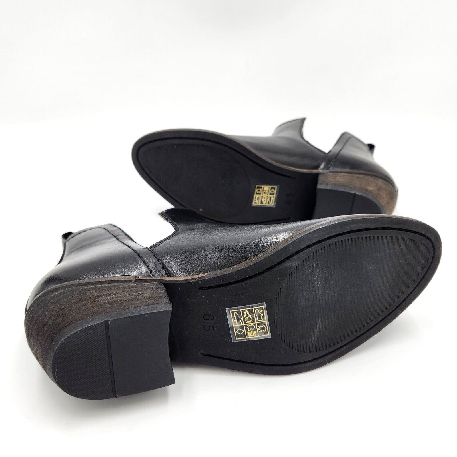 The Unbranded Brand Journee Signature Women Black Leather Ankle Booties Size 6.5 Size US 6.5 / IT 36.5 - 8 Thumbnail