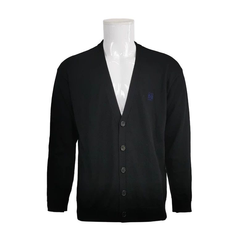 Loewe LOEWE Wool solid color single row V neck knit shirt Size L / US 10 / IT 46 - 1 Thumbnail