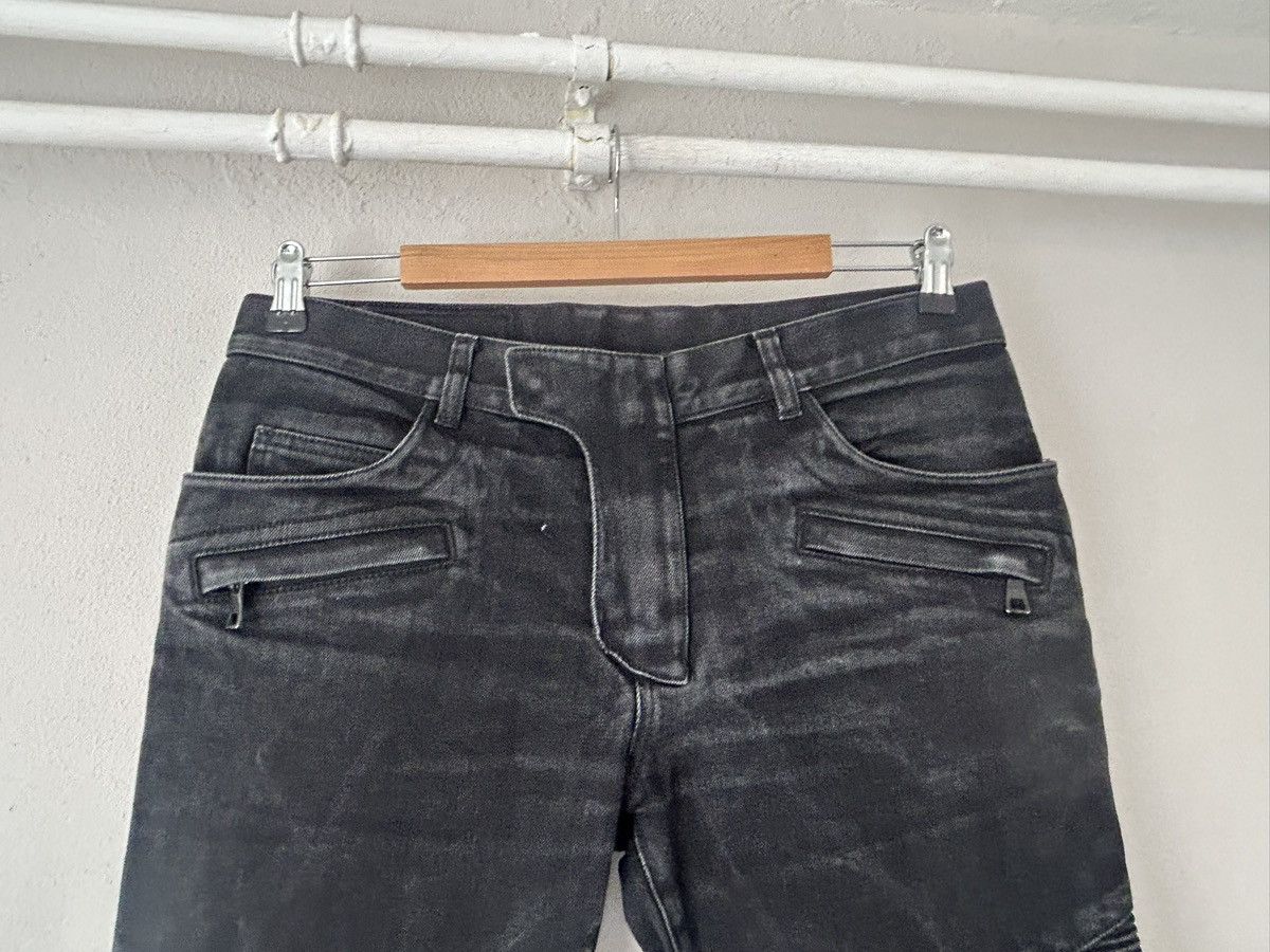 Balmain Balmain Black Biker Jeans with Ribbed Panel Detailing Size US 30 / EU 46 - 2 Thumbnail