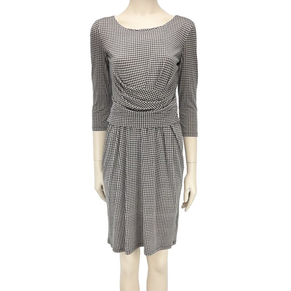 Weekend Max Mara MAXMARA Weekend Sheated Houndstooth Grey Scoop Neck Dress Size S / US 4 / IT 40 - 1 Thumbnail