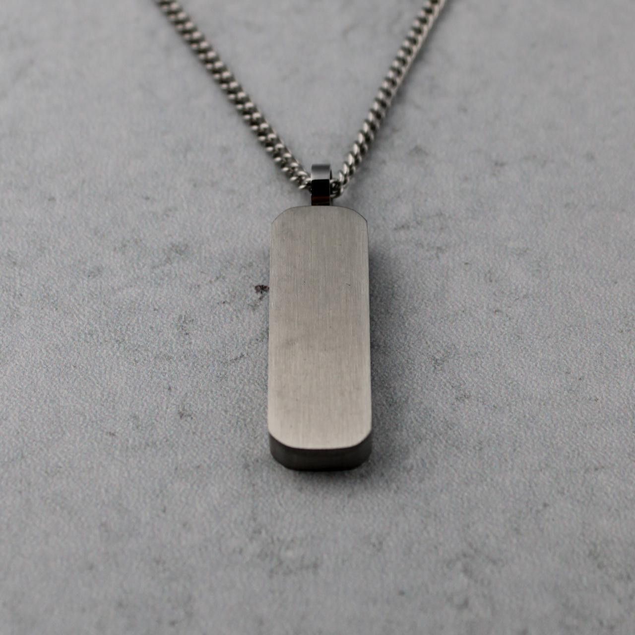 Jewelry Silver Bar Pendant Chain Necklace Stainless Steel Size ONE SIZE - 5 Thumbnail