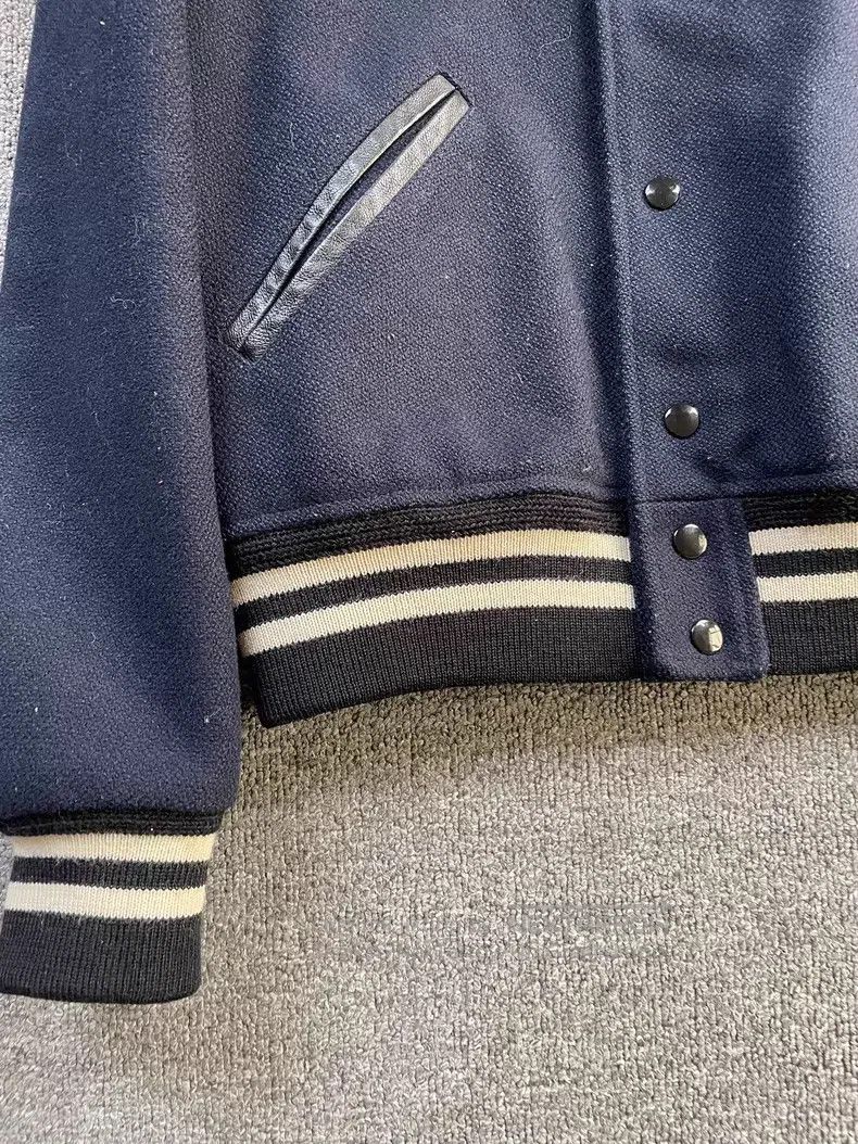 Saint Laurent Paris Saint Laurent Paris Navy Blue Wool and Leather Baseball Ja Size US M / EU 48-50 / 2 - 4 Thumbnail