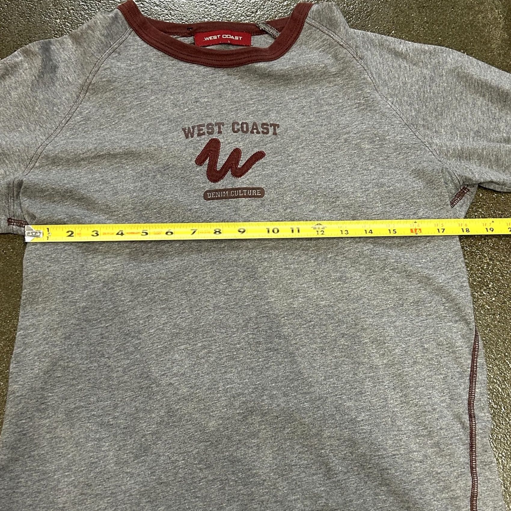 Vintage West Coast Shirt Mens Medium Gray Long Sleeve Crewneck Graphic Raglan Casual Size US S / EU 44-46 / 1 - 4 Thumbnail