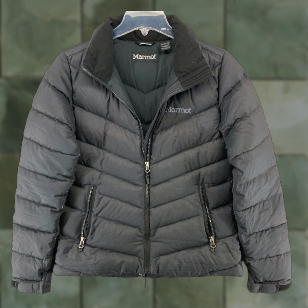 Marmot Womens Puffer Jacket XS Black Full Zip Down Filled Outdoor