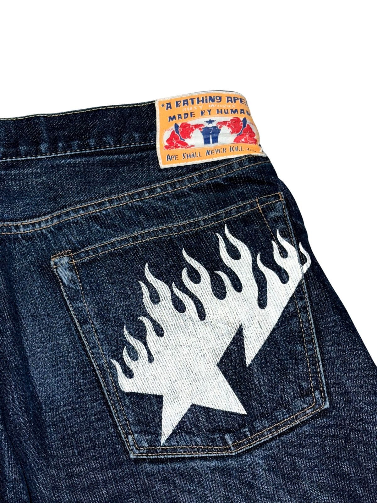Bape 32 Nigo Era Bape Star Jeans Bapesta Logo Denim Human Made m Size US 32 / EU 48 - 4 Thumbnail