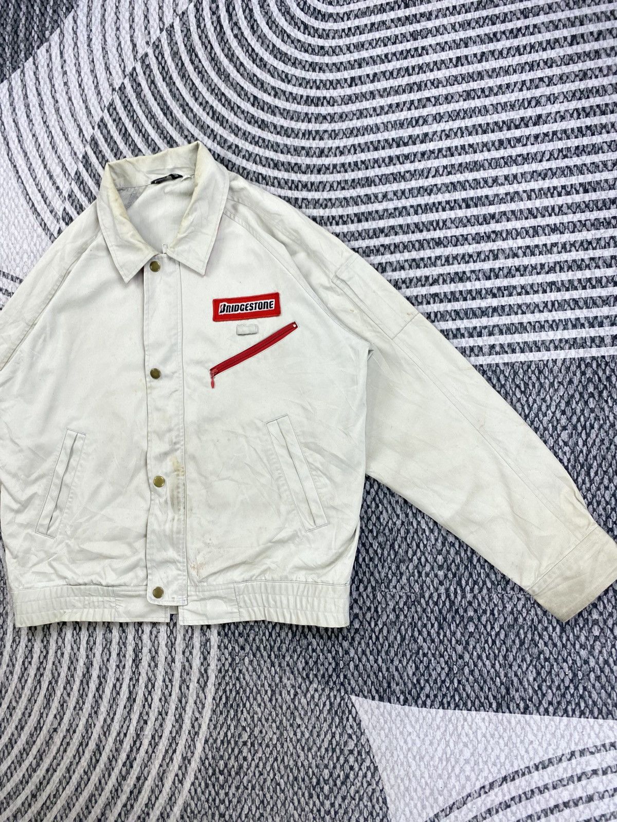 Japanese Brand Vintage Bridgestone Stain Racing Sports Zipper Jacket Size US L / EU 52-54 / 3 - 4 Thumbnail