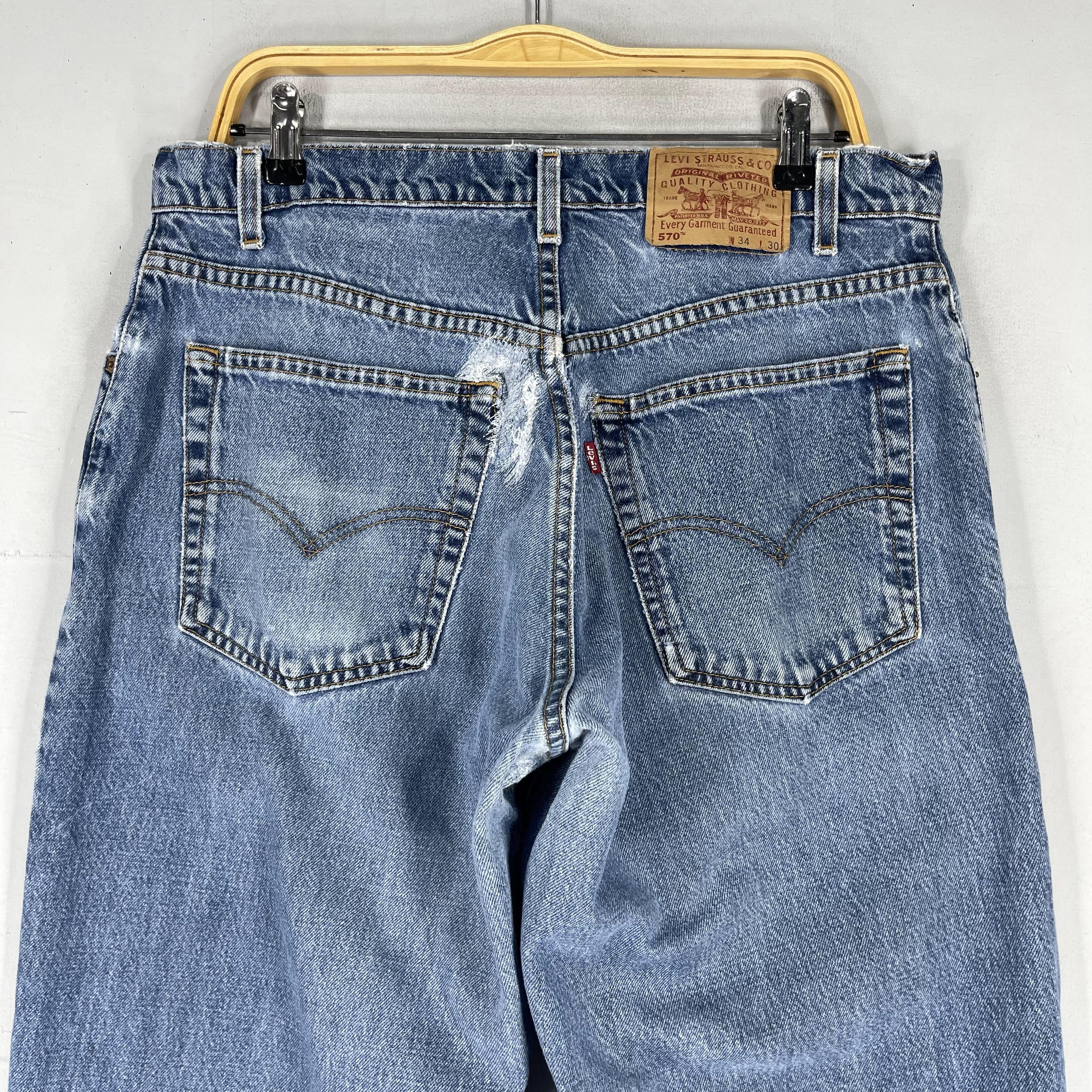 Levi's × Vintage Size 33 Vintage Levis 570 Distressed Reinforced Jeans Size US 33 - 9 Thumbnail