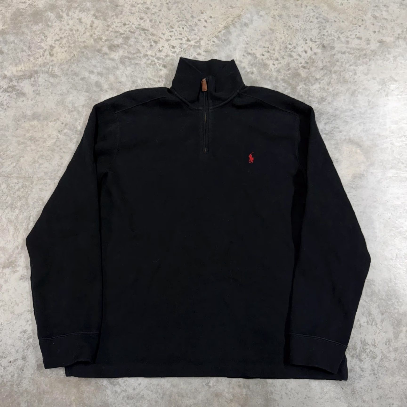 Polo Ralph Lauren VINTAGE Polo Ralph Lauren Sweatshirt Mens XL Black 1/4 Zip Mock Neck Pullover Pony Logo Size US XL / EU 56 / 4 - 2 Thumbnail