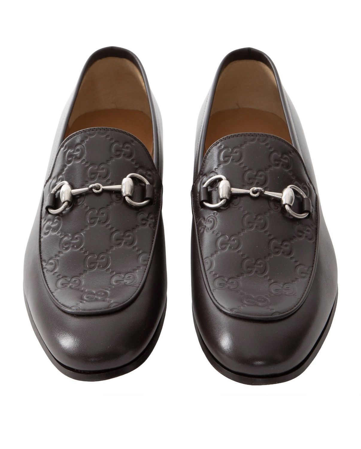 Gucci Gucci Brown Leather GG Embossed Horsebit Loafers - Size 7UK Size US 8 / EU 41 - 1 Thumbnail