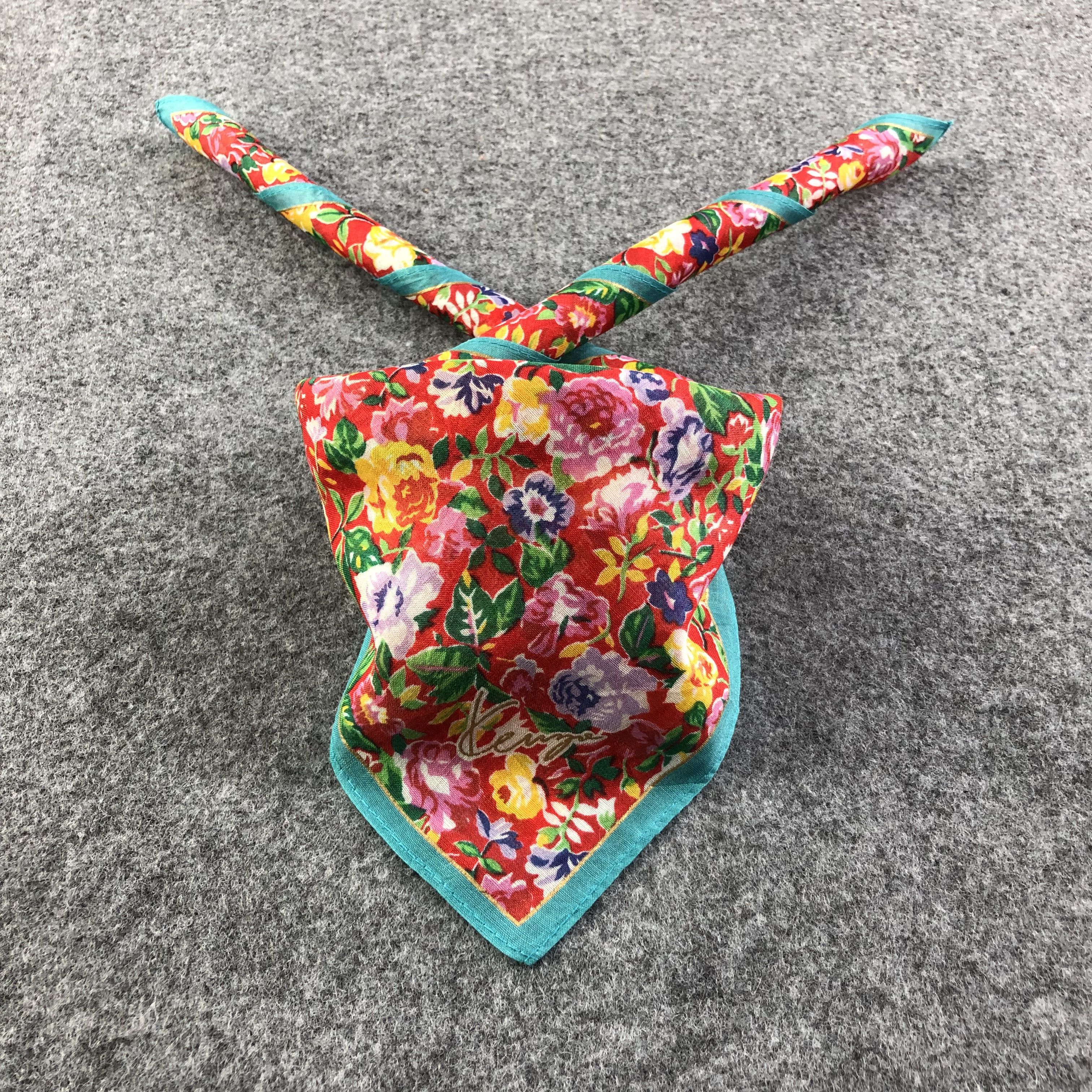 Kenzo Kenzo Floral Handkerchief Neckerchief Bandana H2266 Size ONE SIZE - 1 Thumbnail