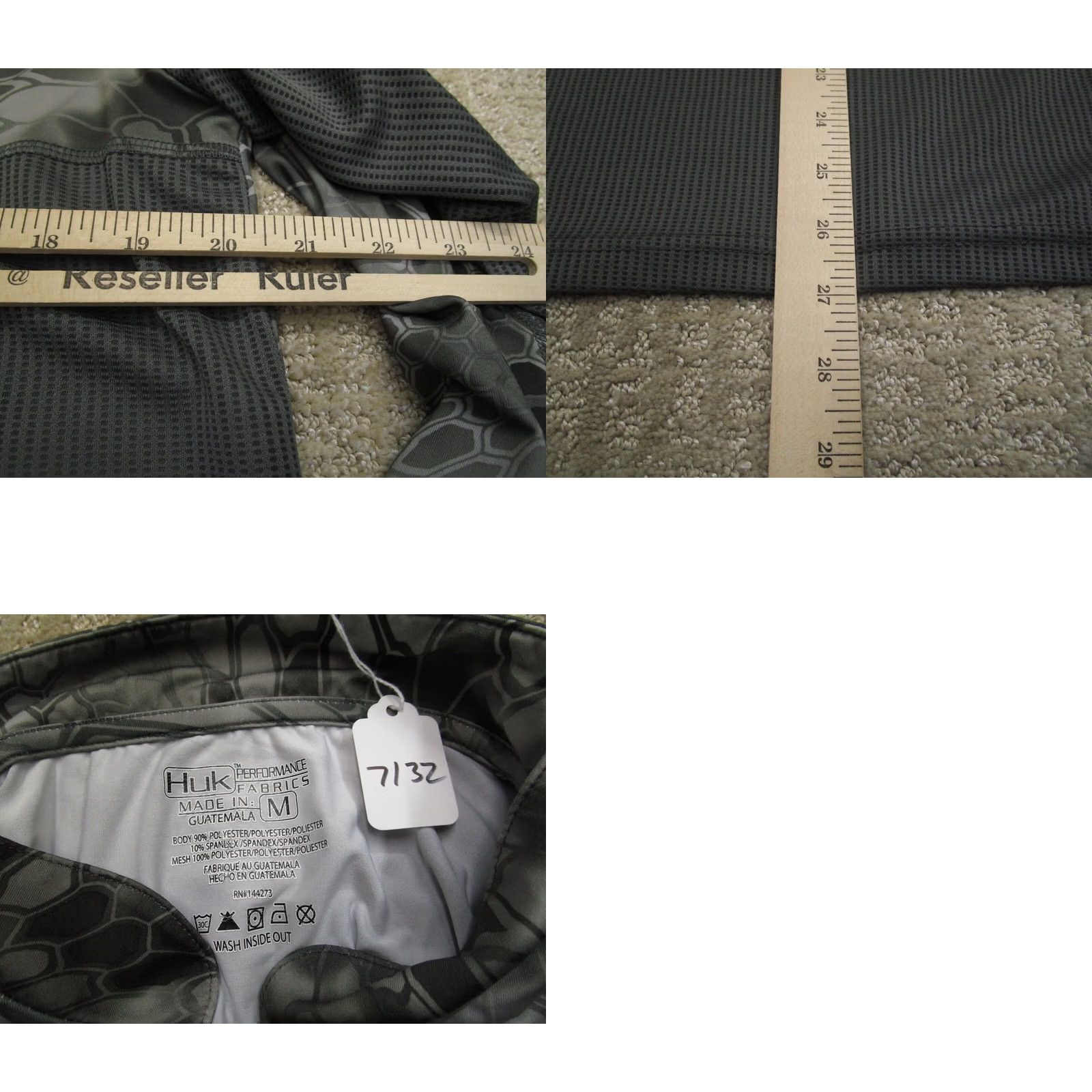 Vintage Huk Pullover Men Medium Gray Camo Performance Quarter Zip Long Sleeve Fishing Size US M / EU 48-50 / 2 - 8 Thumbnail