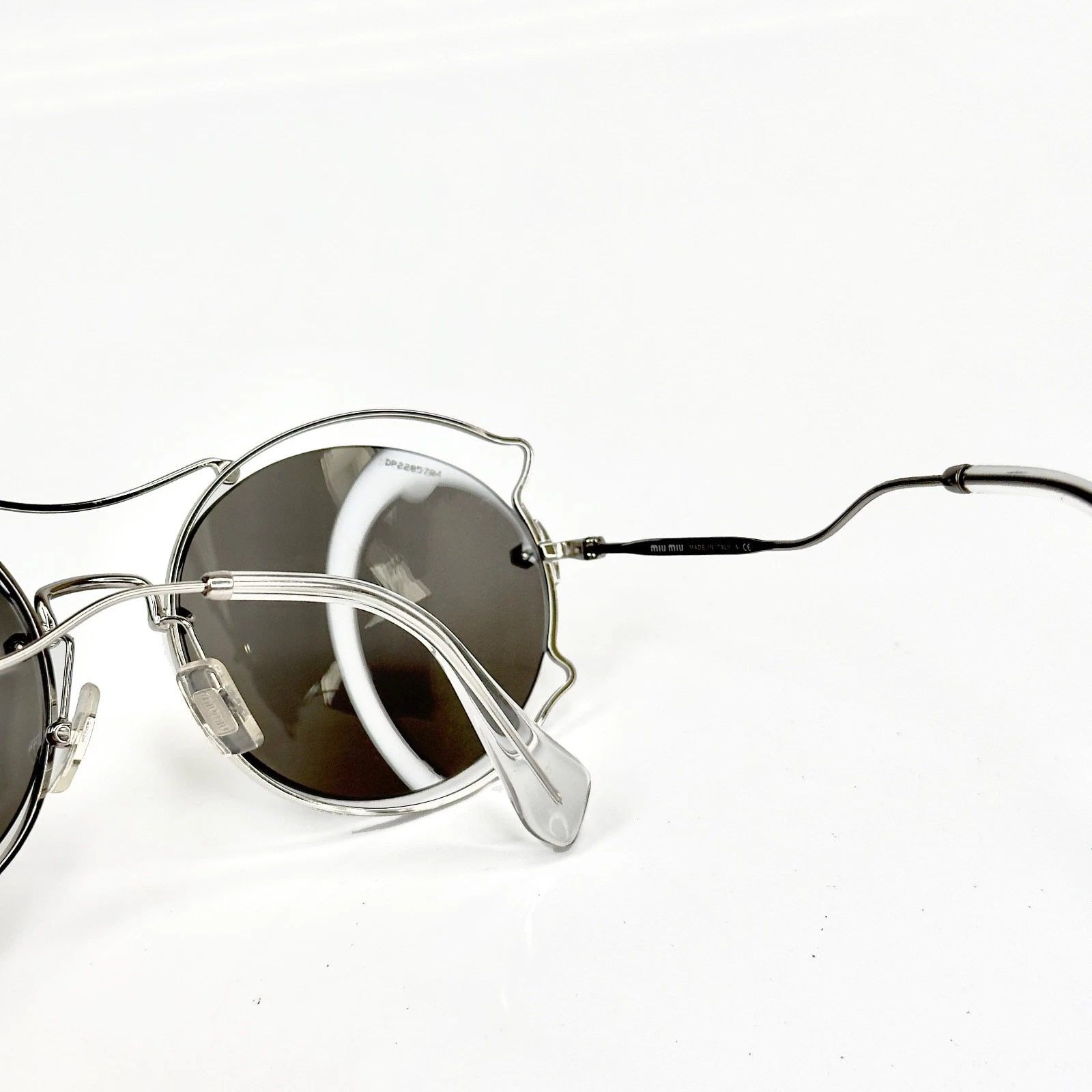 Miu Miu MIU MIU MU50SS SCENIQUE Evolution 50S Silver Mirrored Round Size ONE SIZE - 3 Thumbnail