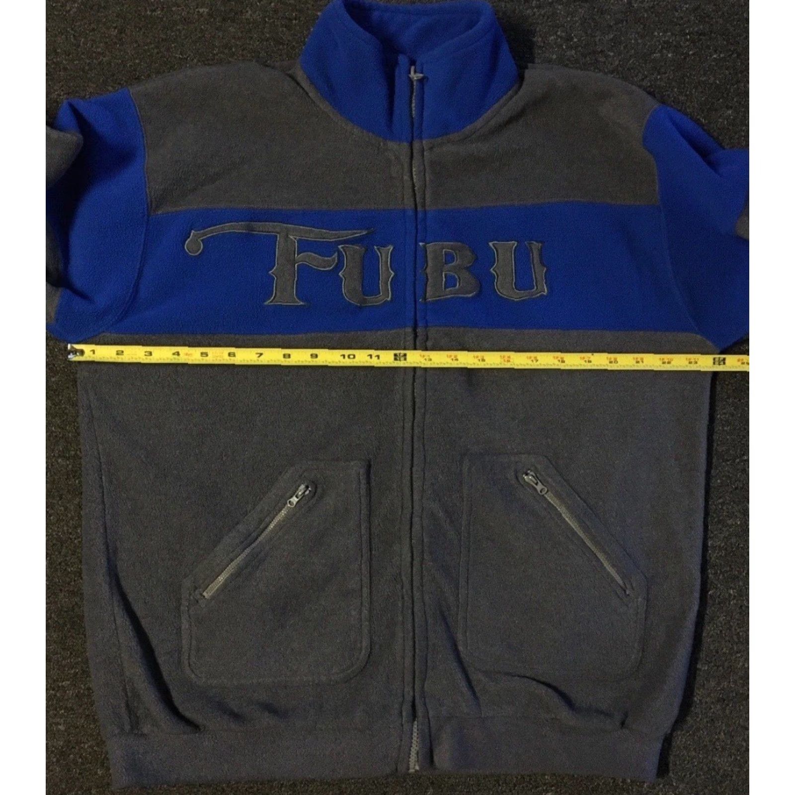 Vintage VINTAGE FUBU Fleece Jacket Hoodie M NYC Hip Hop Urban Skate Wu Wear Grunge Rap 90s Y2K Gray Full Zip Mens Medium Winter Streetwear Embroidered Pockets Size US M / EU 48-50 / 2 - 6 Thumbnail